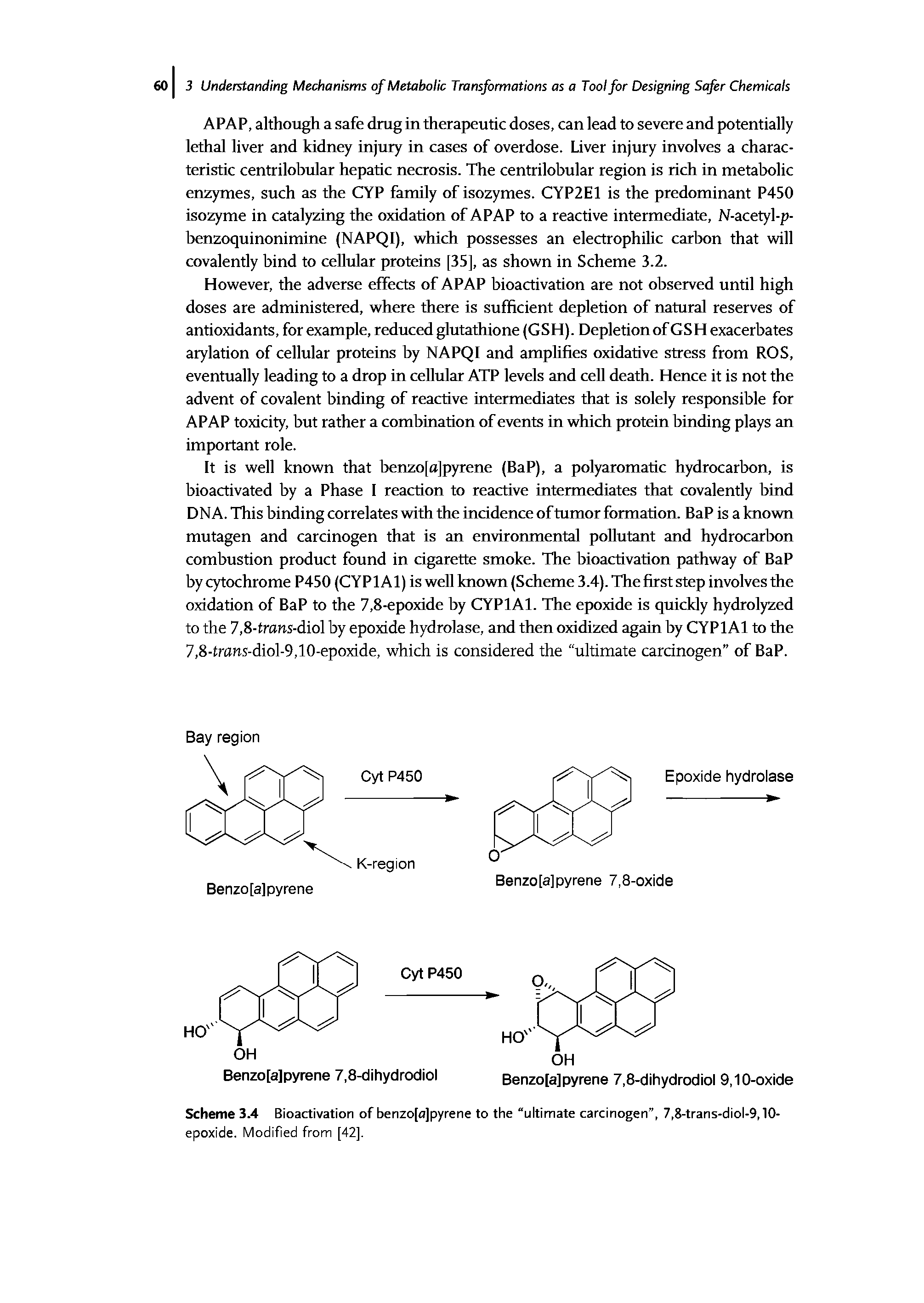Scheme 3.4 Bioactivation of benzo[o]pyrene to the ultimate carcinogen , 7,8-trans-diol-9,10-epoxide. Modified from [42].