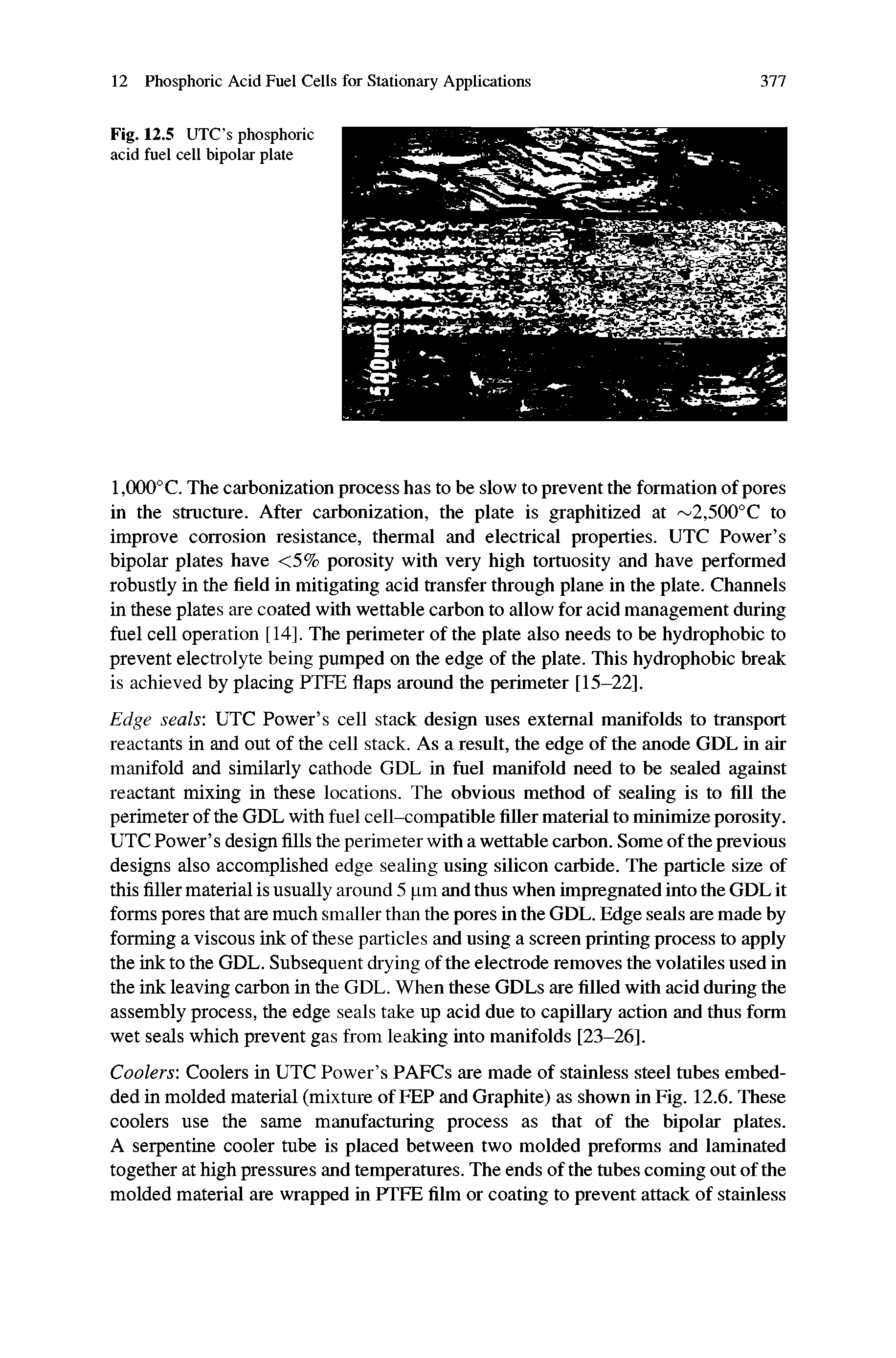 Fig. 12.5 UTC s phosphoric acid fuel cell bipolar plate...