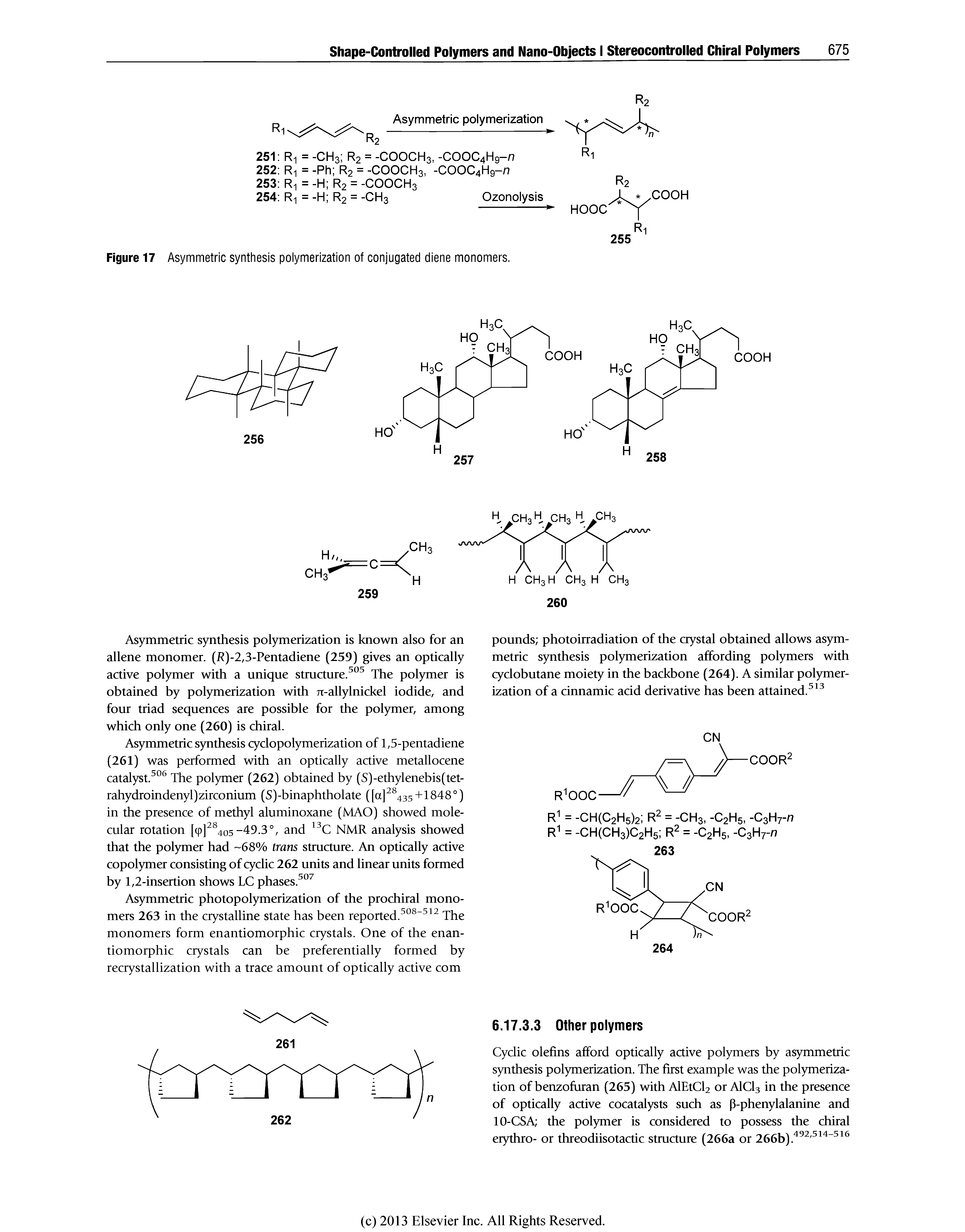 Figure 17 Asymmetric synthesis poiymerization of conjugated diene monomers.