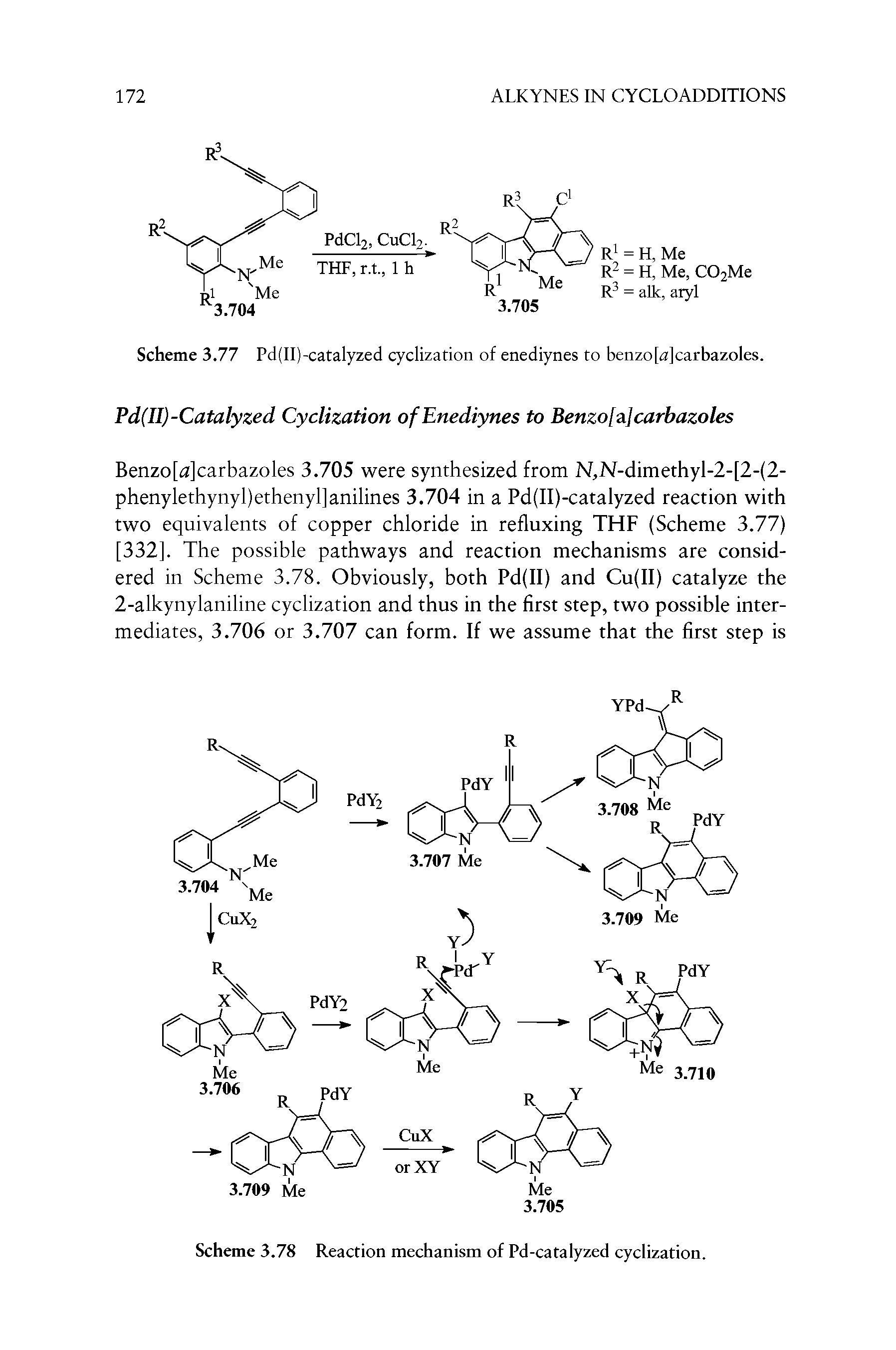 Scheme 3.77 Pd(II)-catalyzed cyclization of enediynes to benzo[ ]carbazoles.