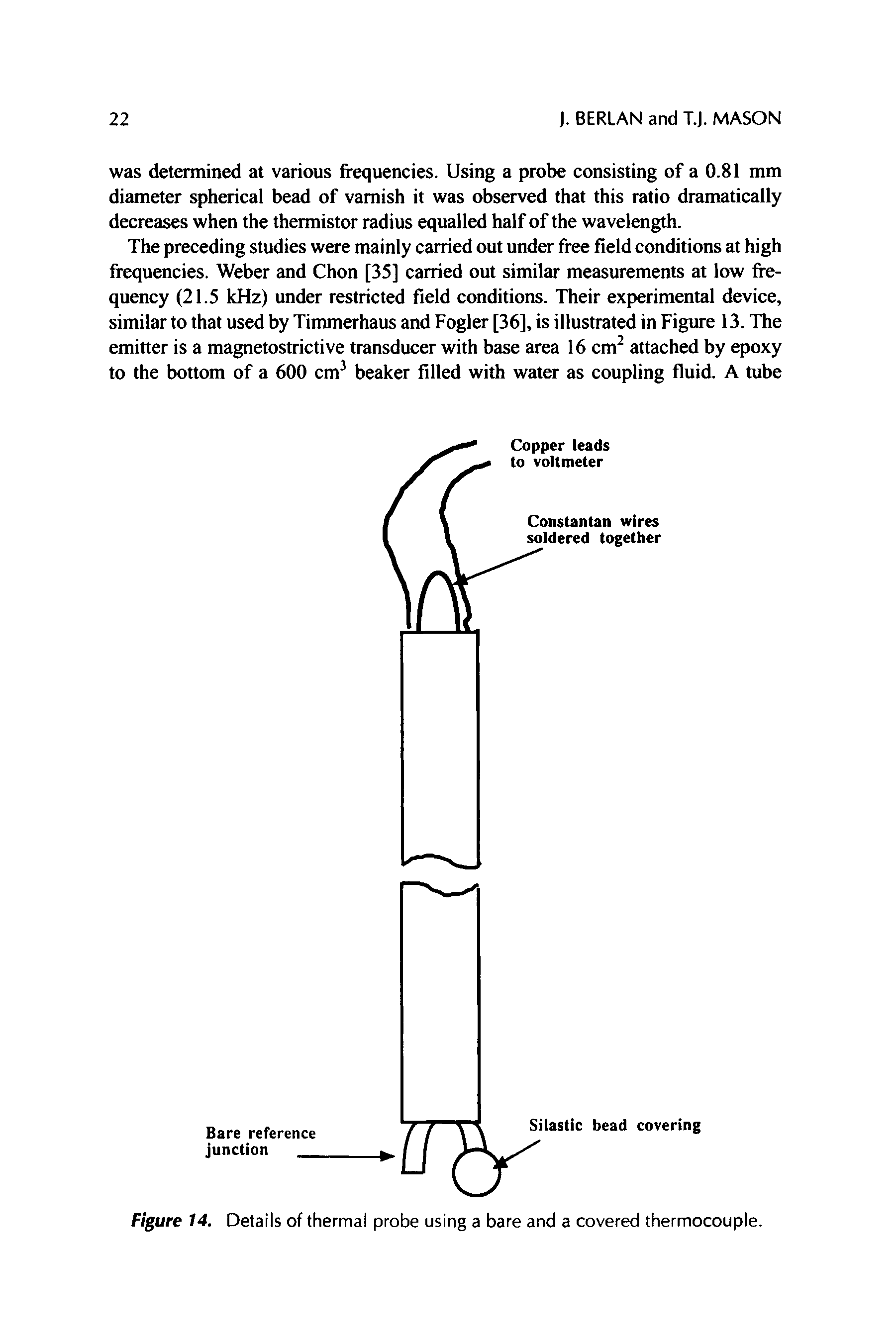 Figure 14. Details of thermal probe using a bare and a covered thermocouple.