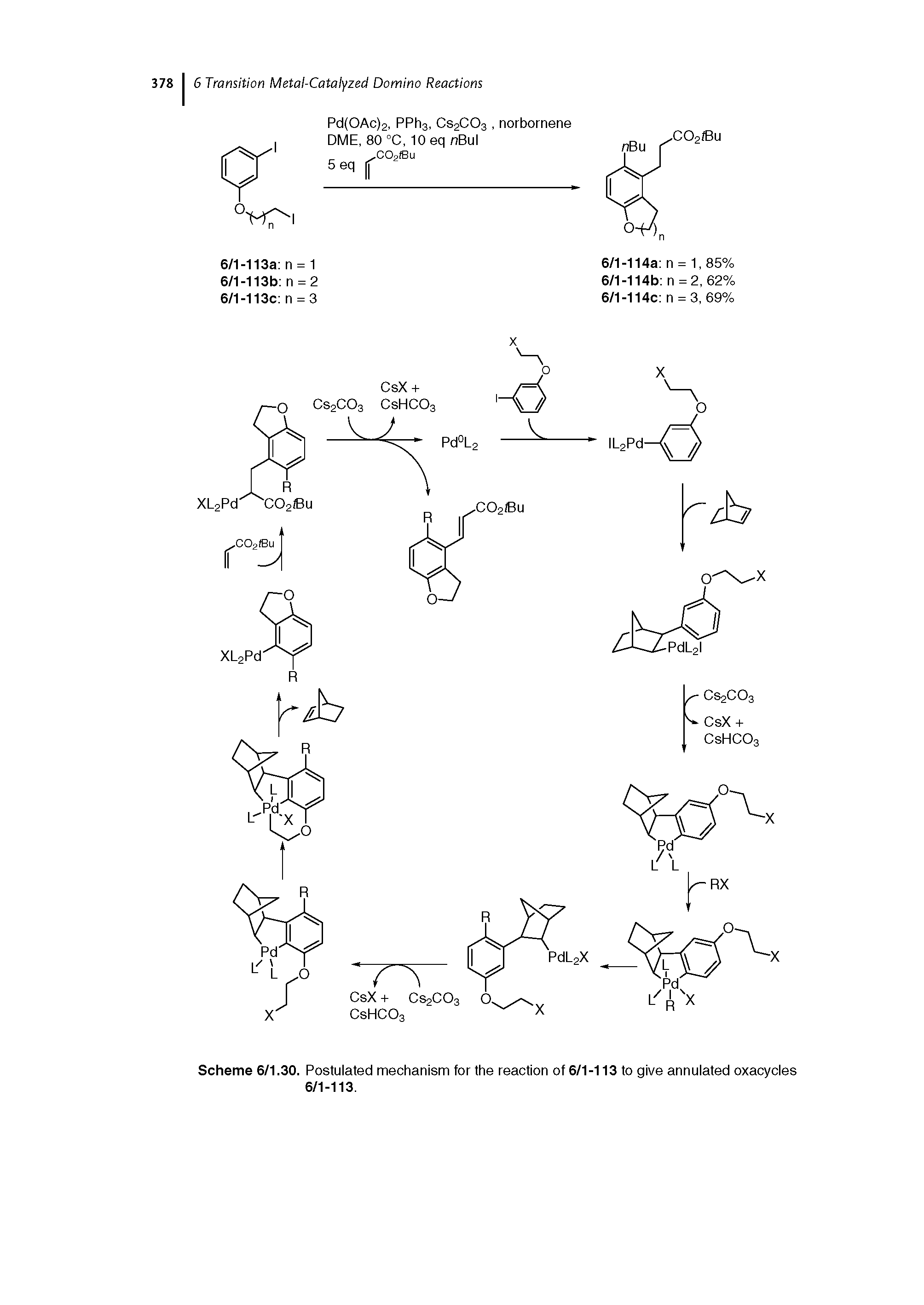 Scheme 6/1.30. Postulated mechanism for the reaction of 6/1-113 to give annulated oxacycles 6/1-113.