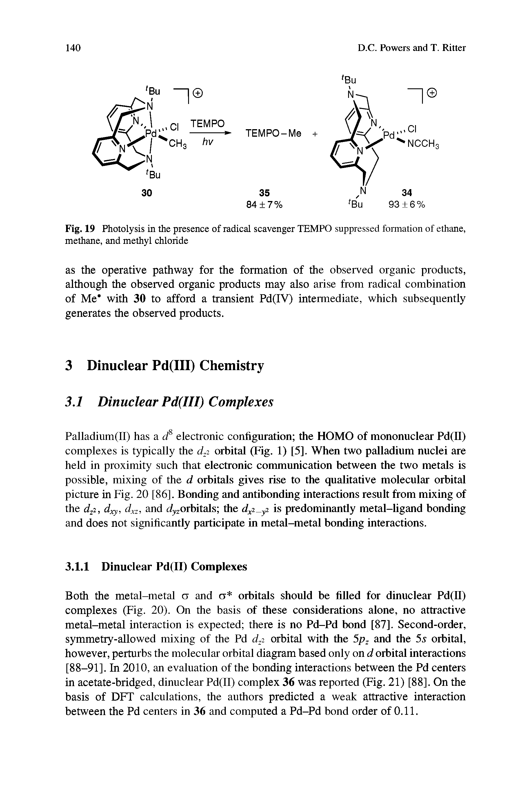 Fig. 19 Photolysis in the presence of radical scavenger TEMPO suppressed formation of ethane, methane, and methyl chloride...