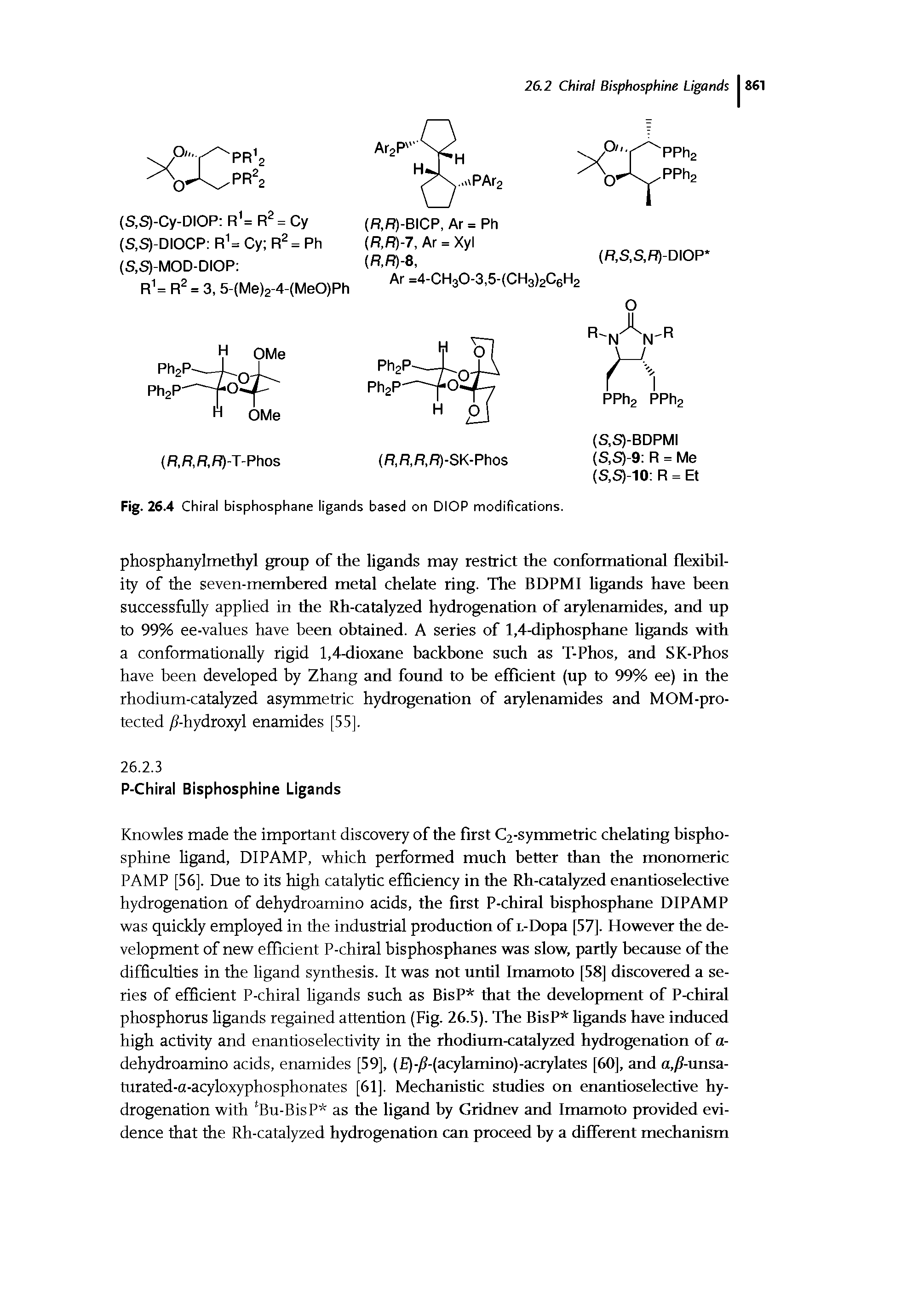 Fig. 26.4 Chiral bisphosphane ligands based on DIOP modifications.