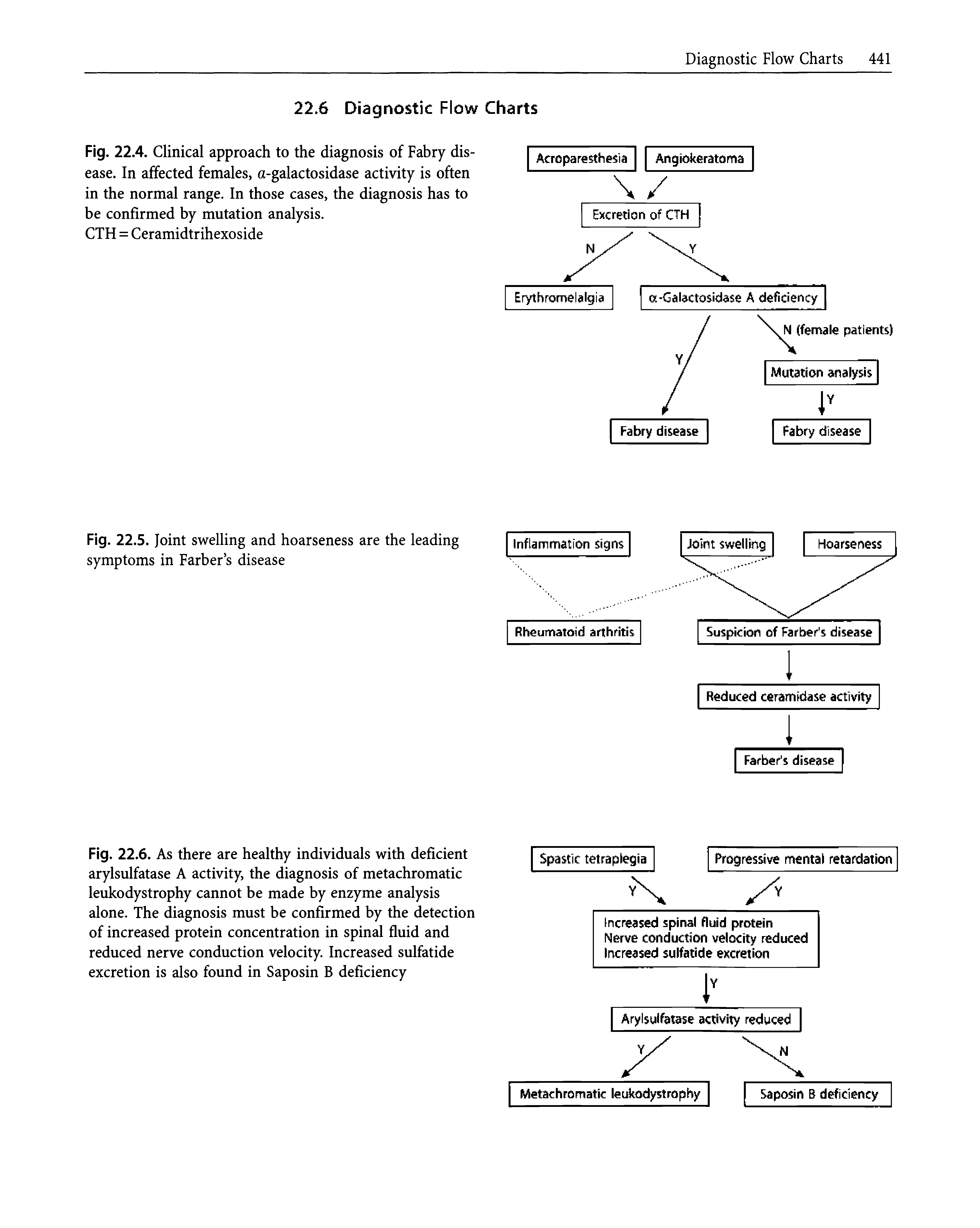 Fig. 22.4. Clinical approach to the diagnosis of Fabry disease. In affected females, a-galactosidase activity is often in the normal range. In those cases, the diagnosis has to be confirmed by mutation analysis.