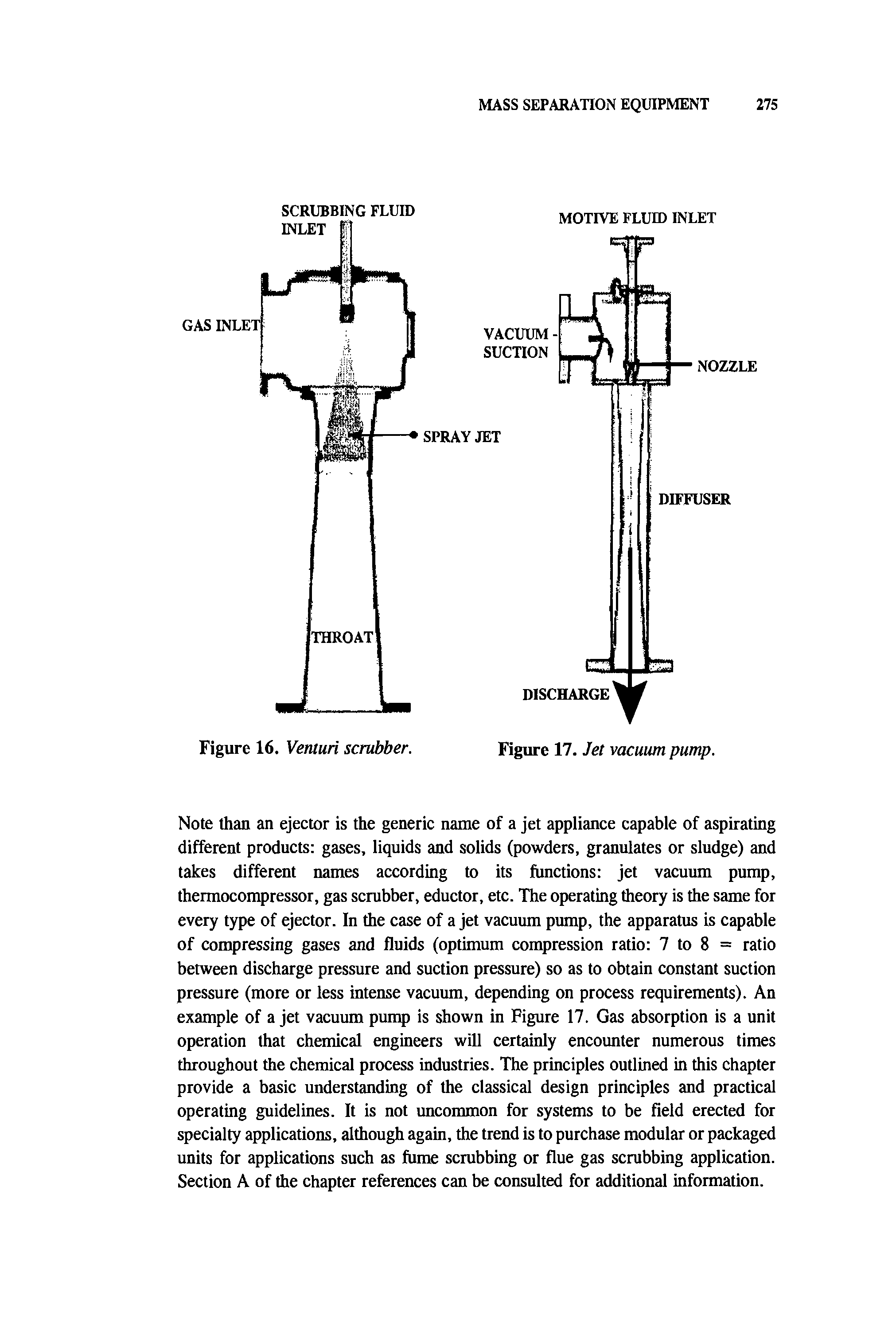 Figure 16. Venturi scrubber. Figure 17. Jet vacuum pump.