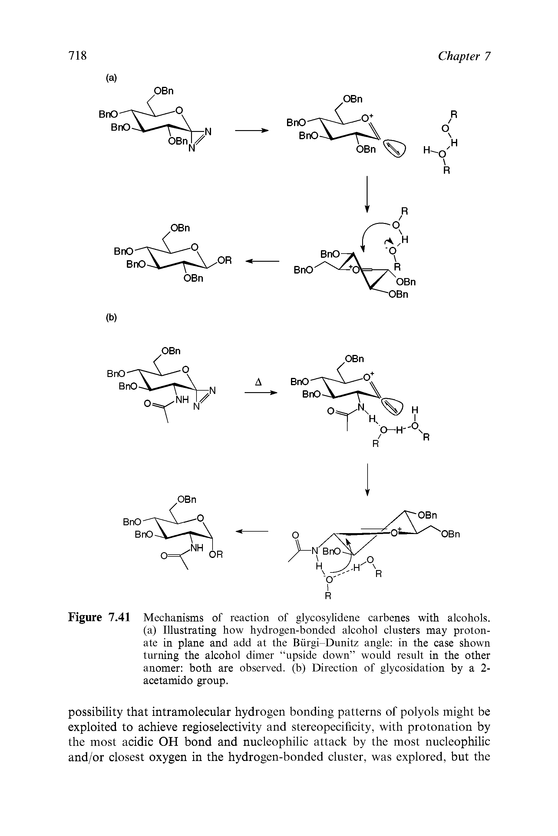 Figure 7.41 Mechanisms of reaction of glycosylidene carbenes with alcohols.