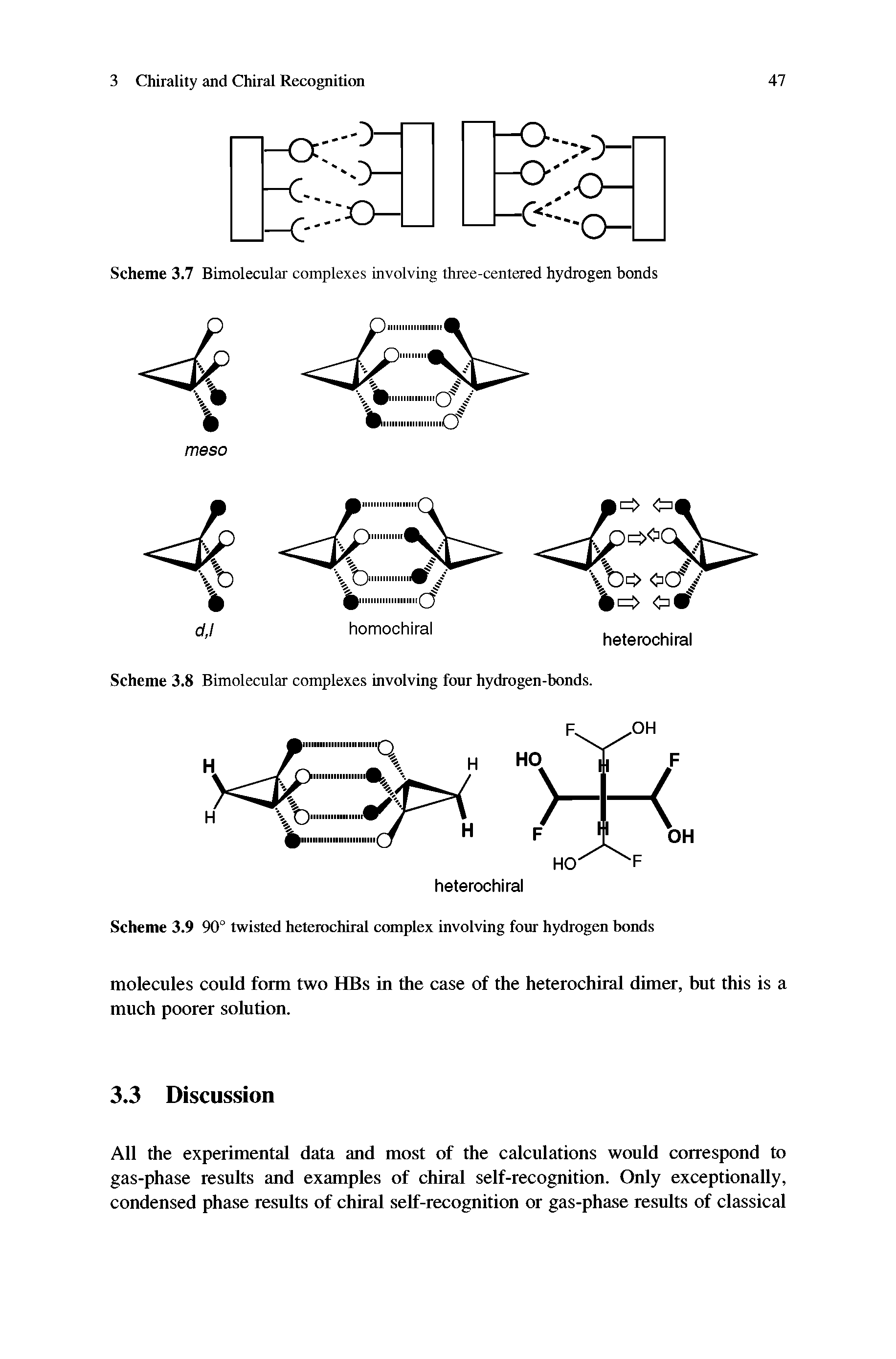 Scheme 3.7 Bimolecular complexes involving three-centered hydrogen bonds...