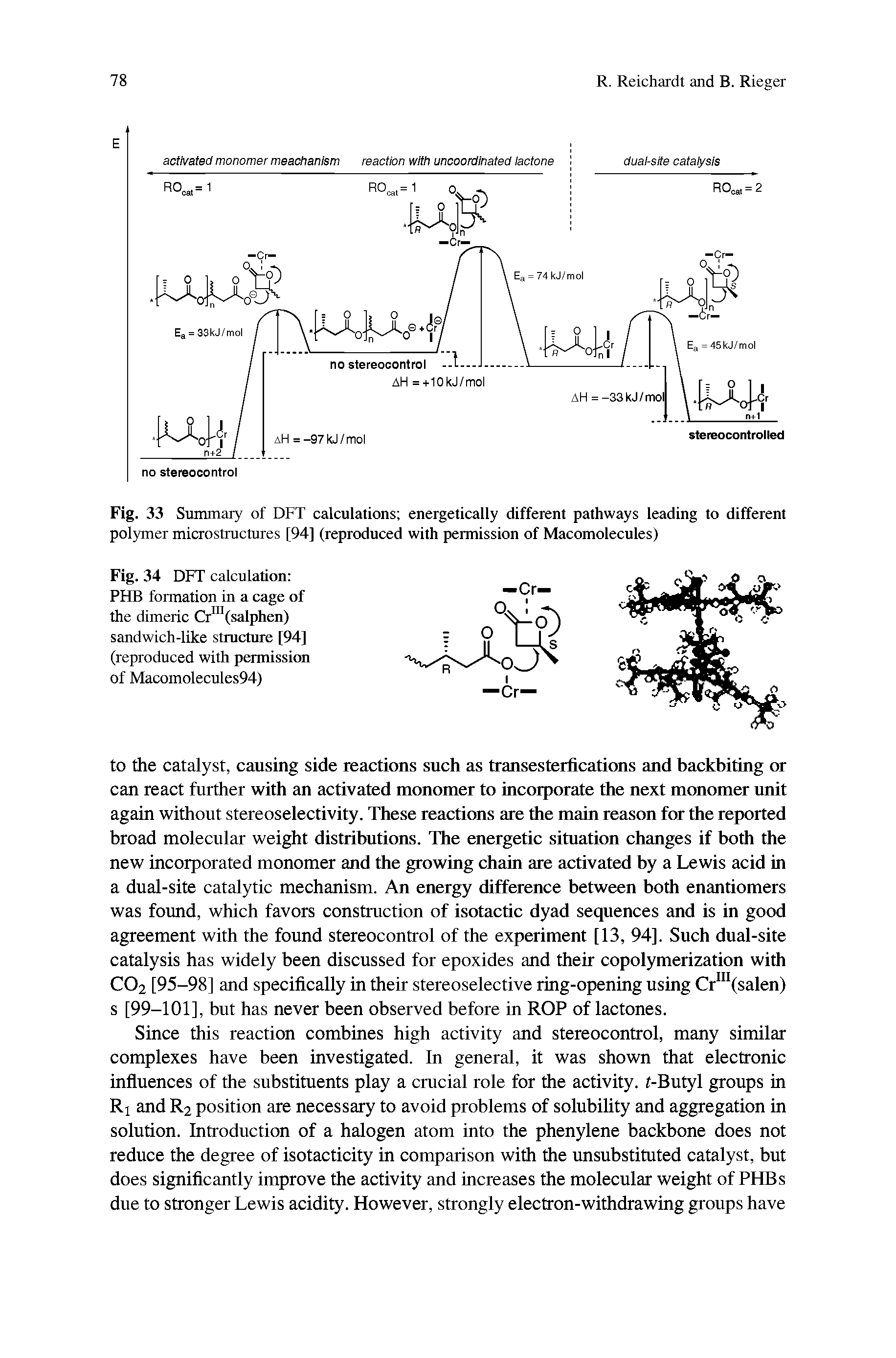 Fig. 34 DFT calculation PHB formation in a cage of the dimeric Cr (salphen) sandwich-like structure [94] (reproduced with permission of Macomolecules94)...