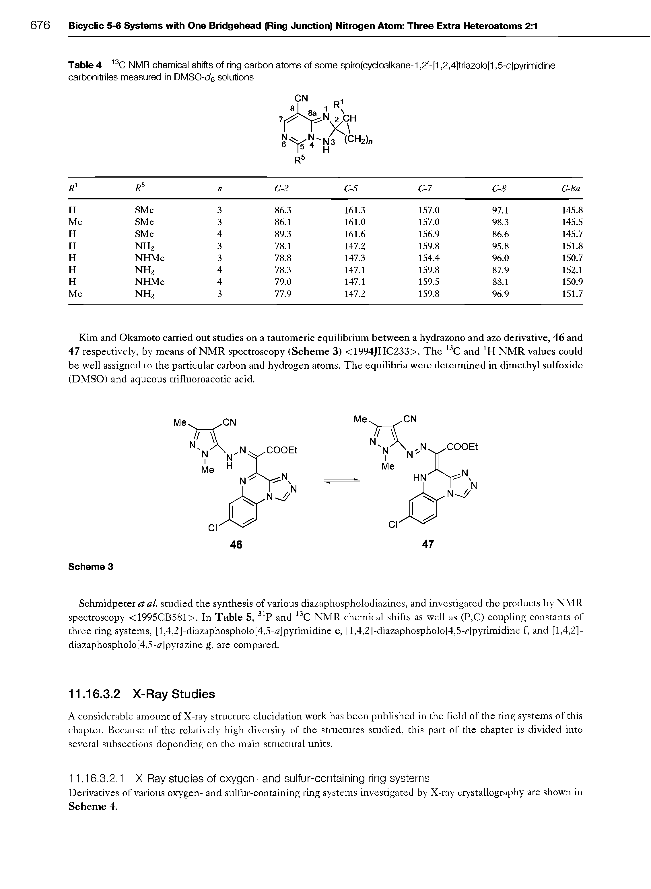 Table 4 13C NMR chemical shifts of ring carbon atoms of some spiro(cycloalkane-1,2 -[1,2,4]triazolo[1,5-c]pyrimidine carbonitriles measured in DMSO-d6 solutions...