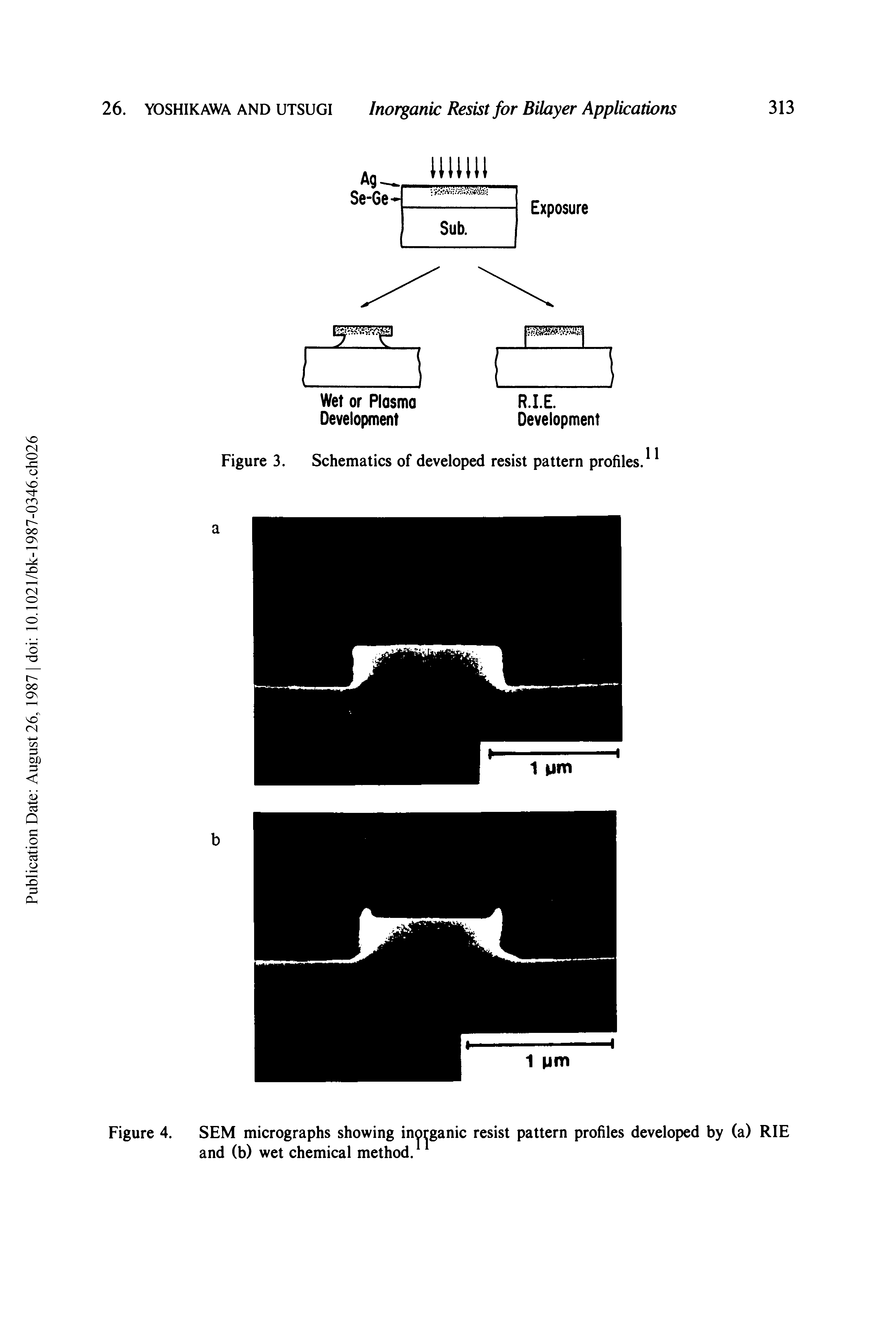 Figure 3. Schematics of developed resist pattern profiles.