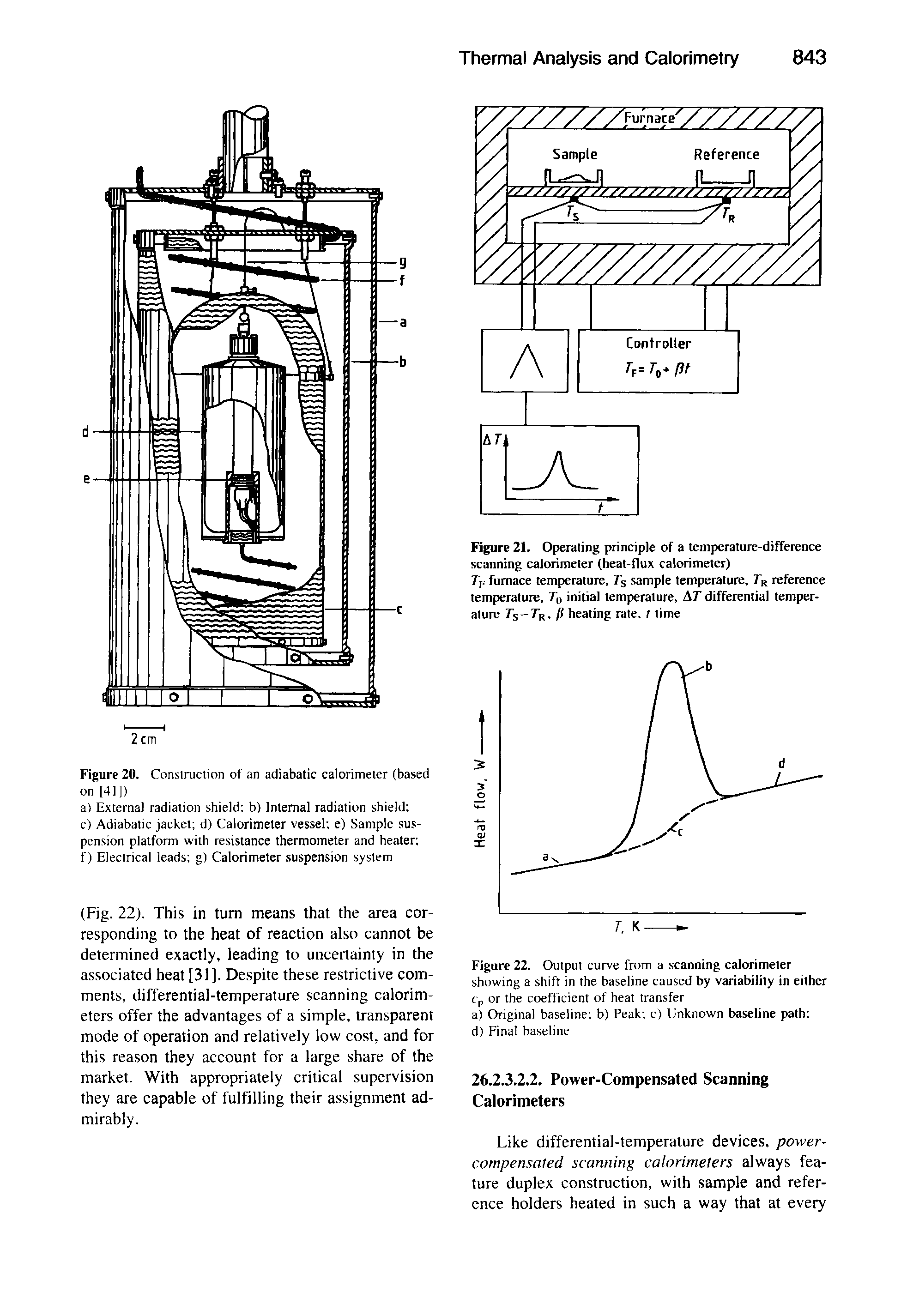 Figure 21. Operating principle of a temperature-difference scanning calorimeter (heat-flux calorimeter)...