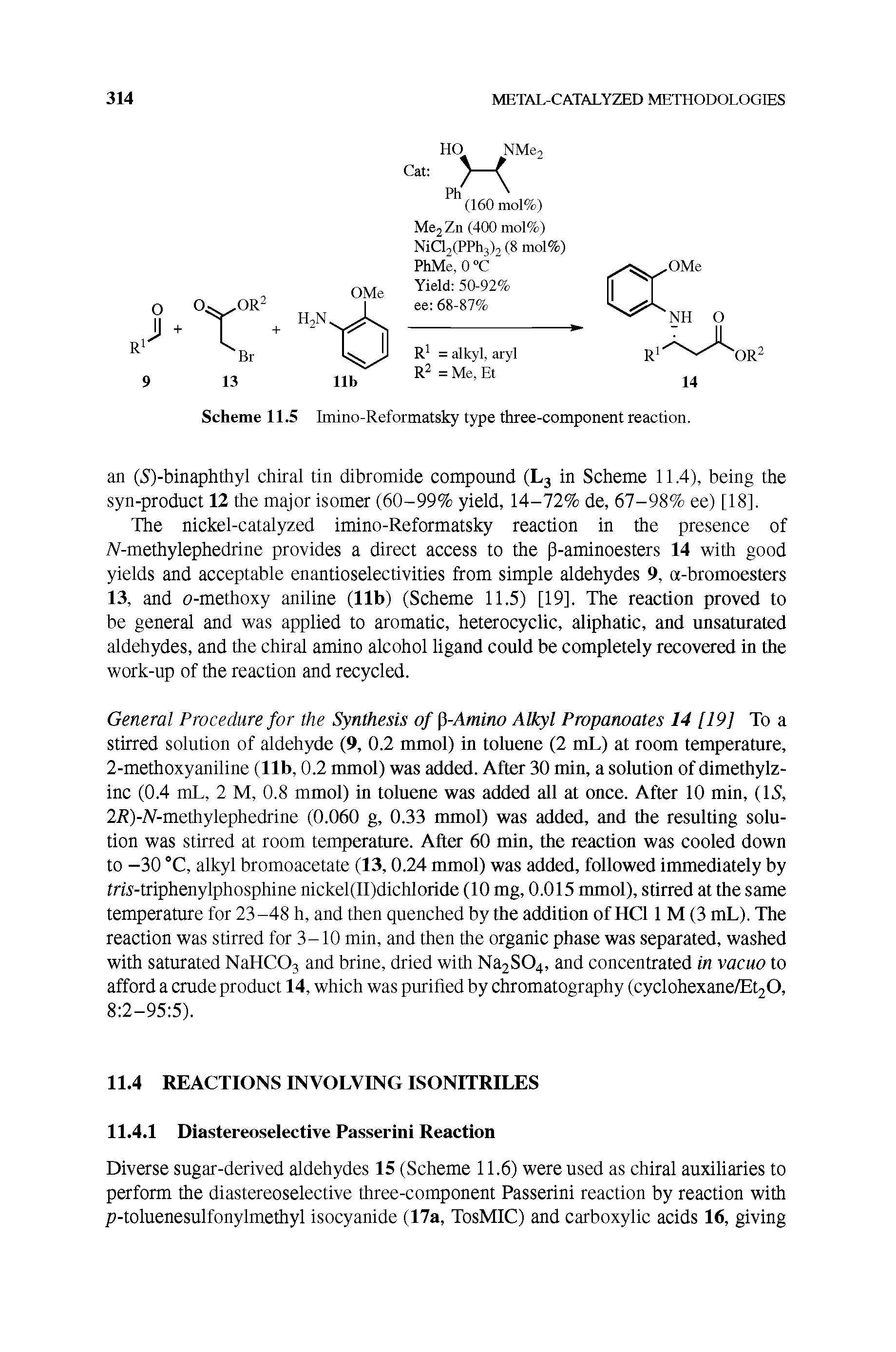 Scheme 11.5 Imino-Reformatsky type three-component reaction.