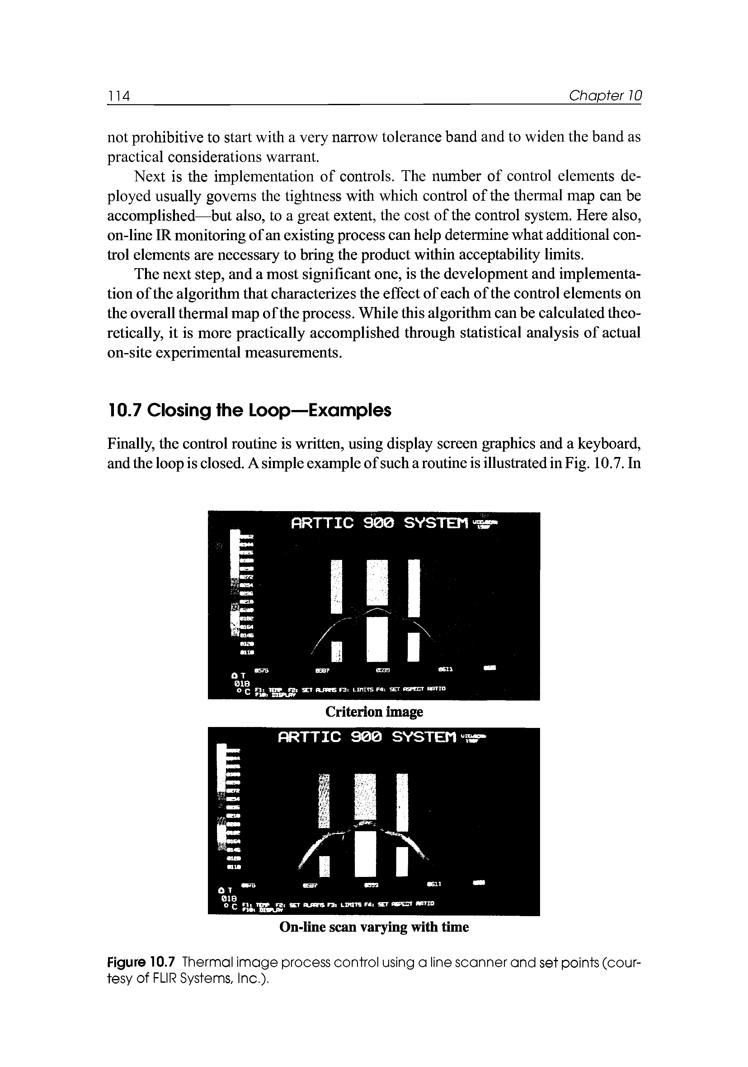 Figure 10.7 Thermal image process control using a line scanner and set points (courtesy of FUR Systems, Inc.).