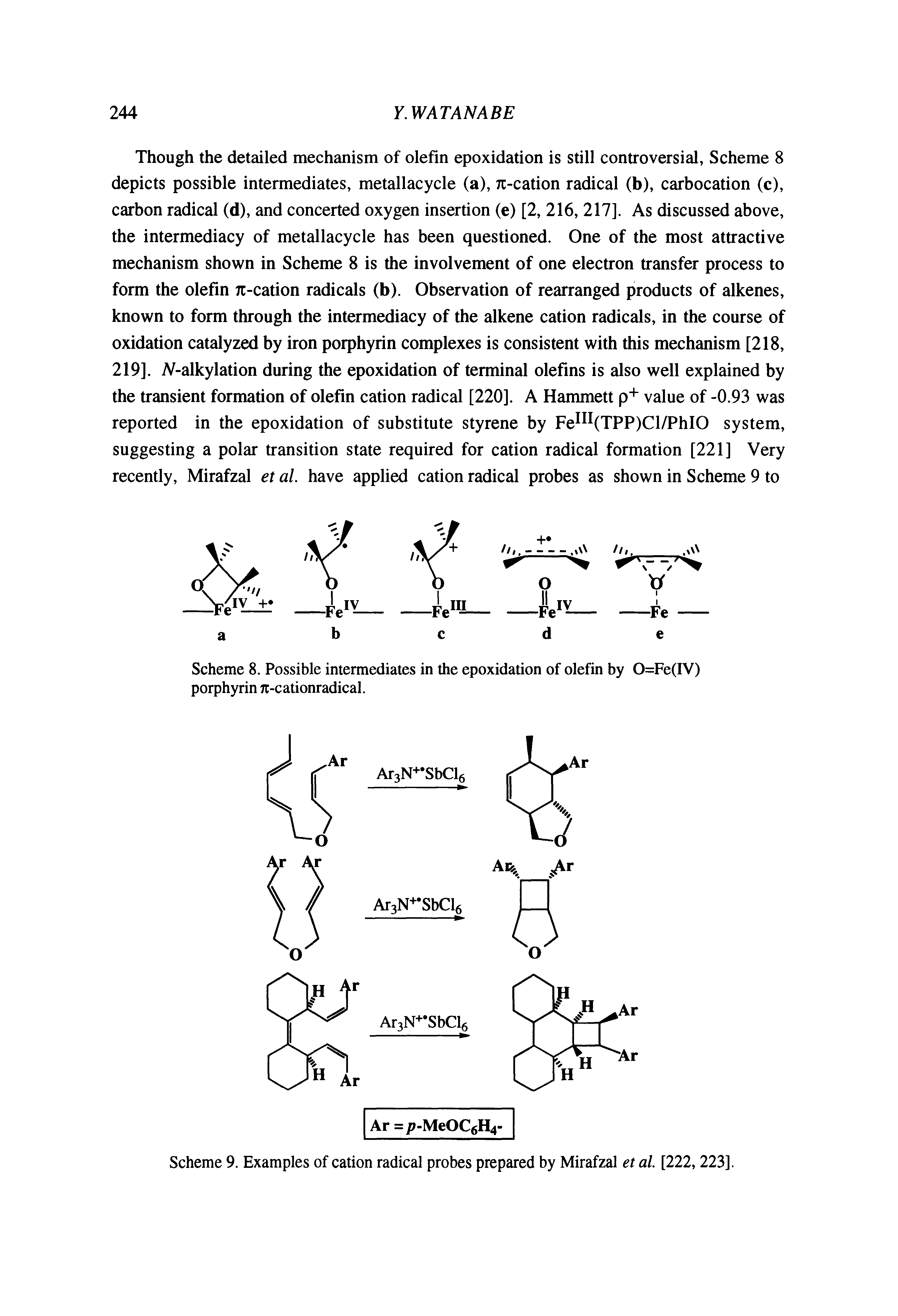 Scheme 9. Examples of cation radical probes prepared by Mirafzal et al. [222,223].