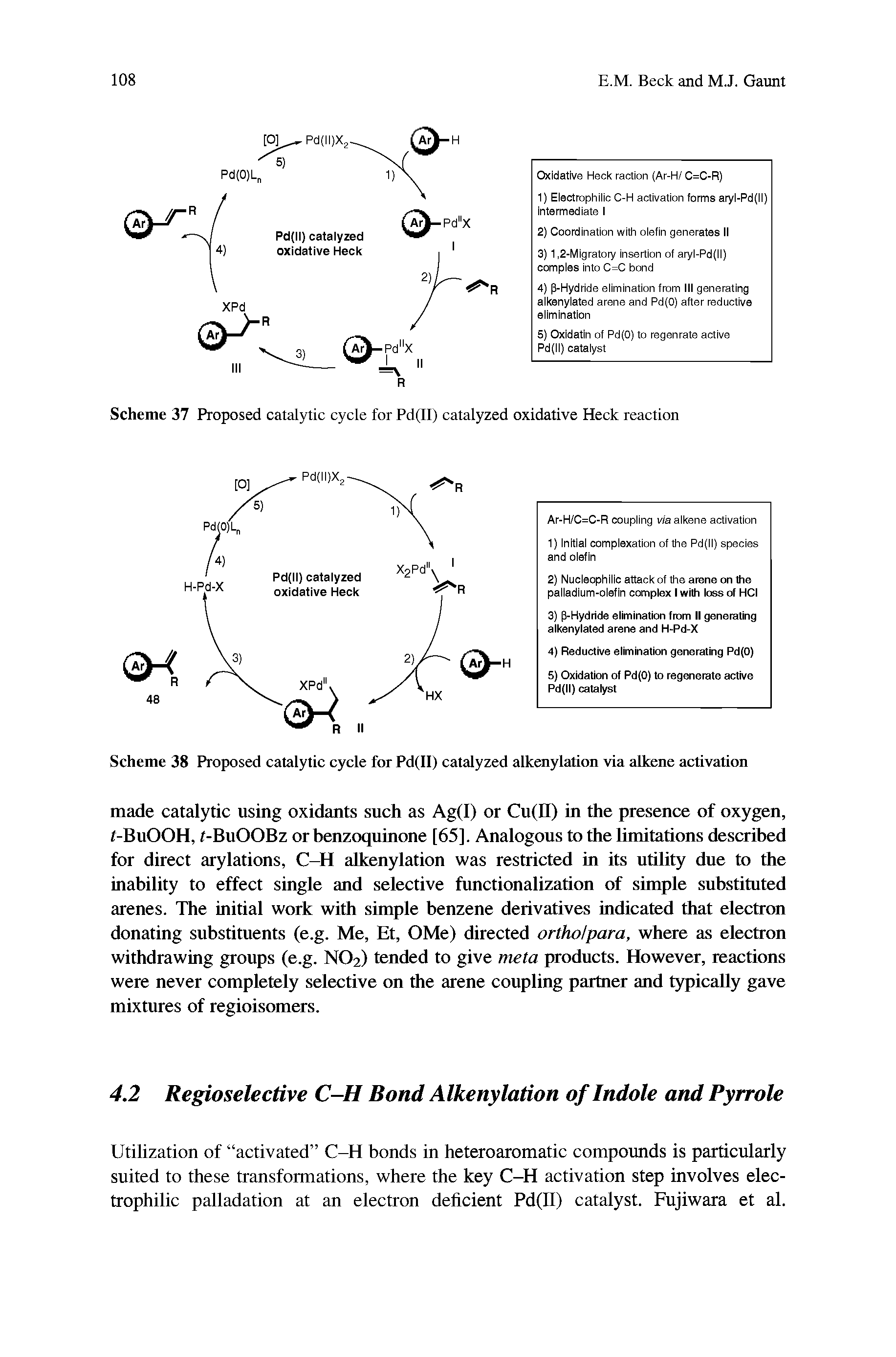 Scheme 37 Proposed catalytic cycle for Pd(II) catalyzed oxidative Heck reaction...