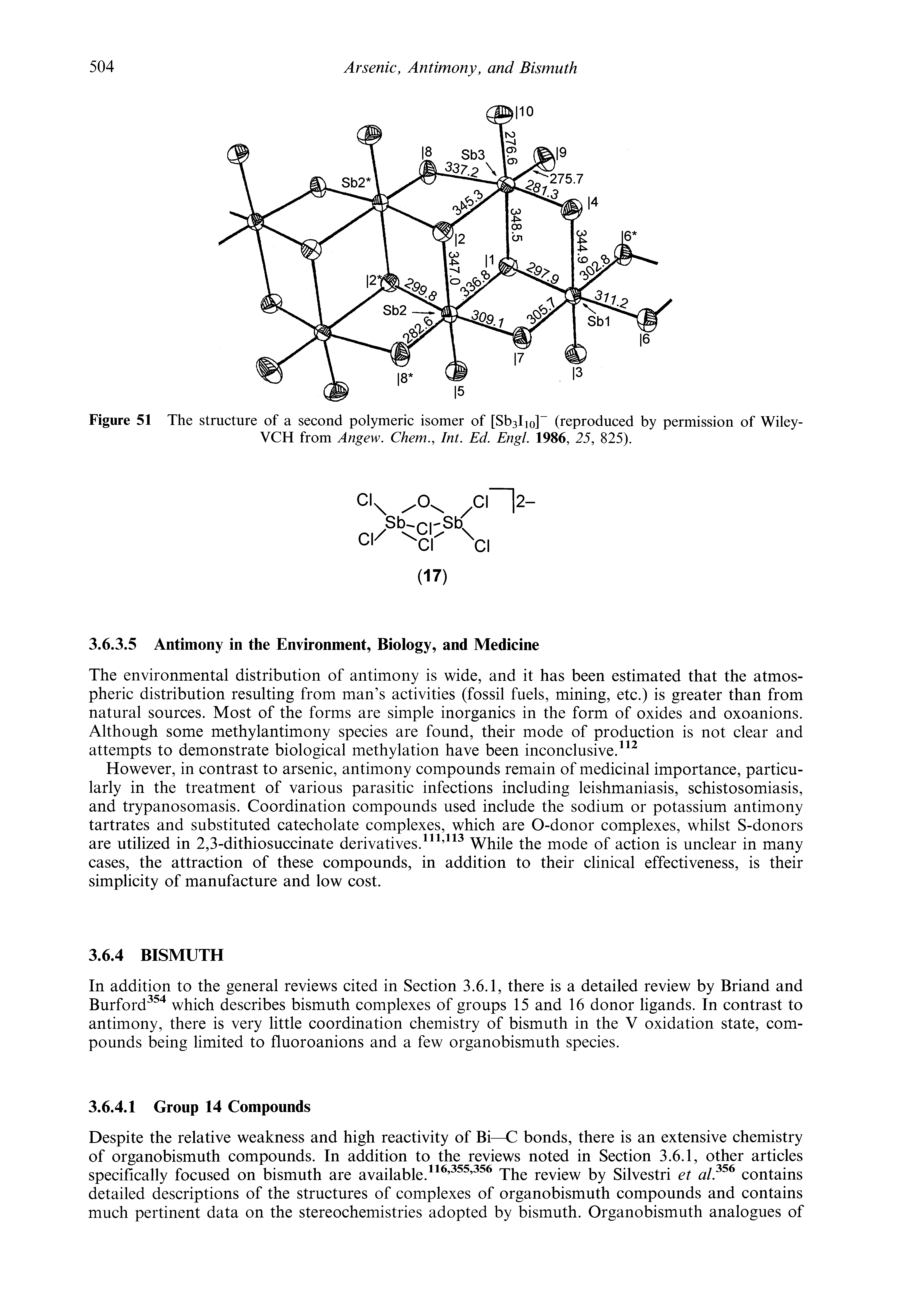 Figure 51 The structure of a second polymeric isomer of [Sbslio] (reproduced by permission of Wiley-VCH from Angew. Chem., Int. Ed. Engl. 1986, 25, 825).