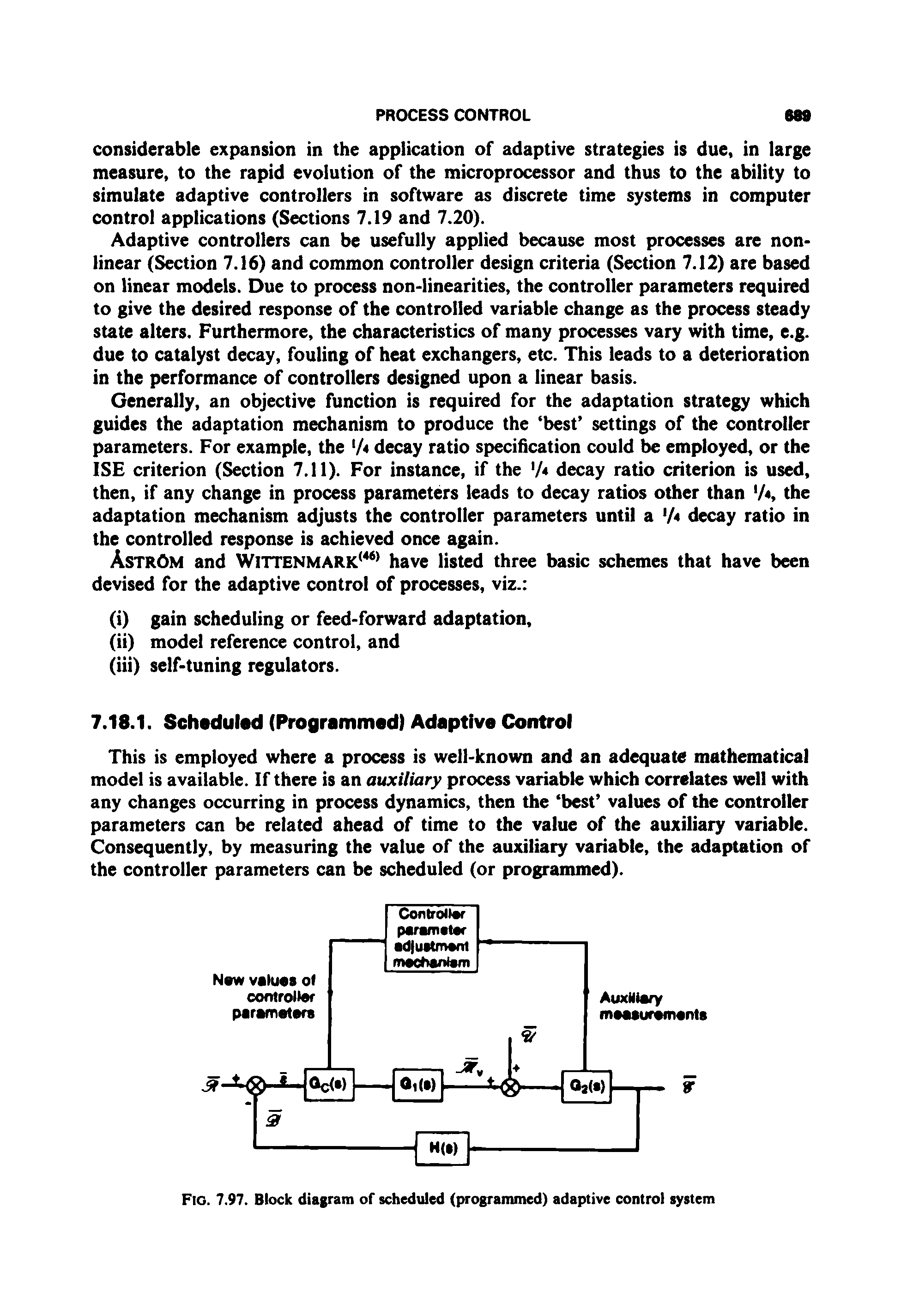 Fig. 7.97. Block diagram of scheduled (programmed) adaptive control system...