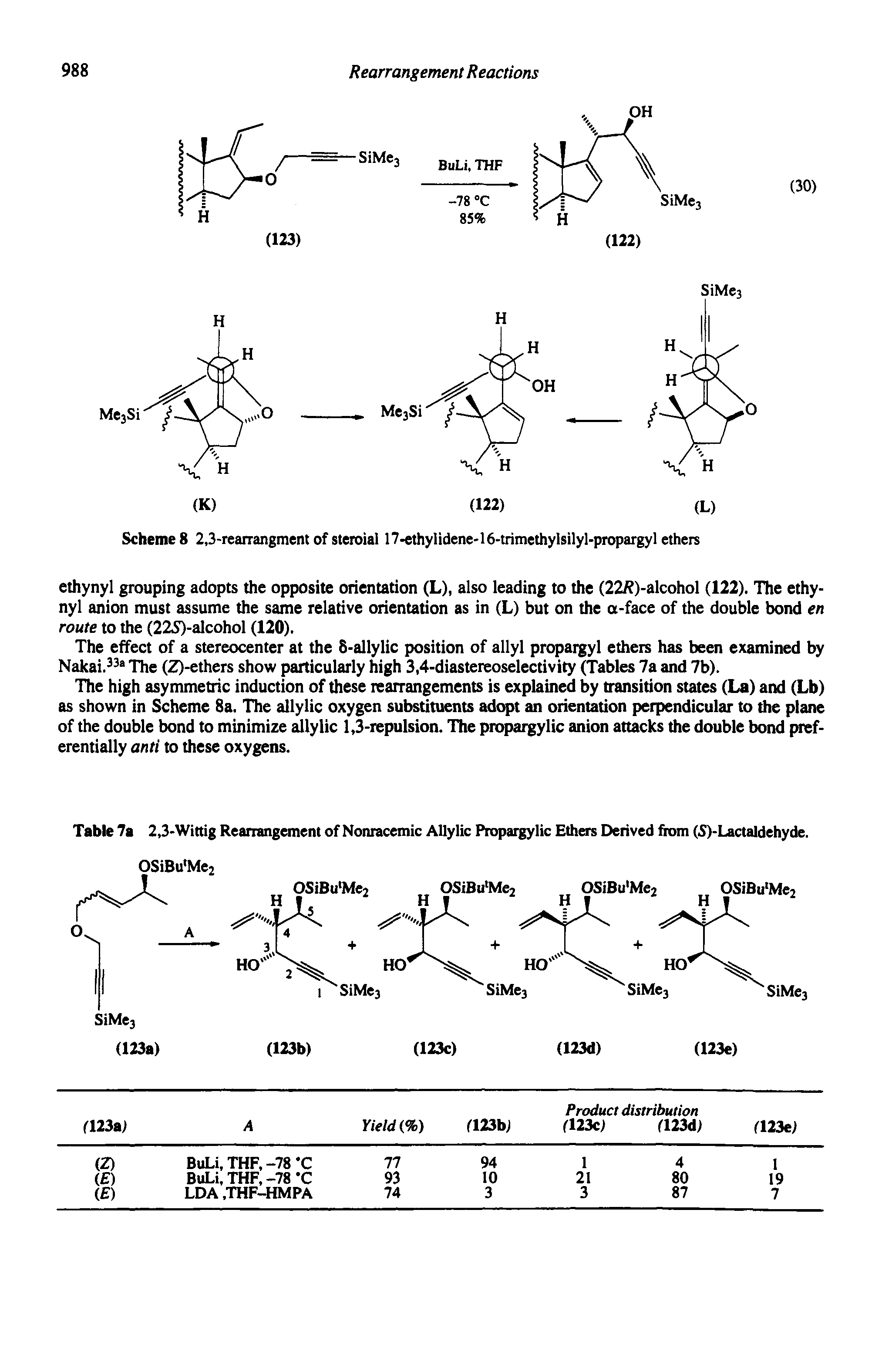 Table 7a 2,3-Wittig Rearrangement of Nonracemic Allylic Propargylic Ethers Derived fiom (5)-Lactaldehyde. OSiBu Me2...