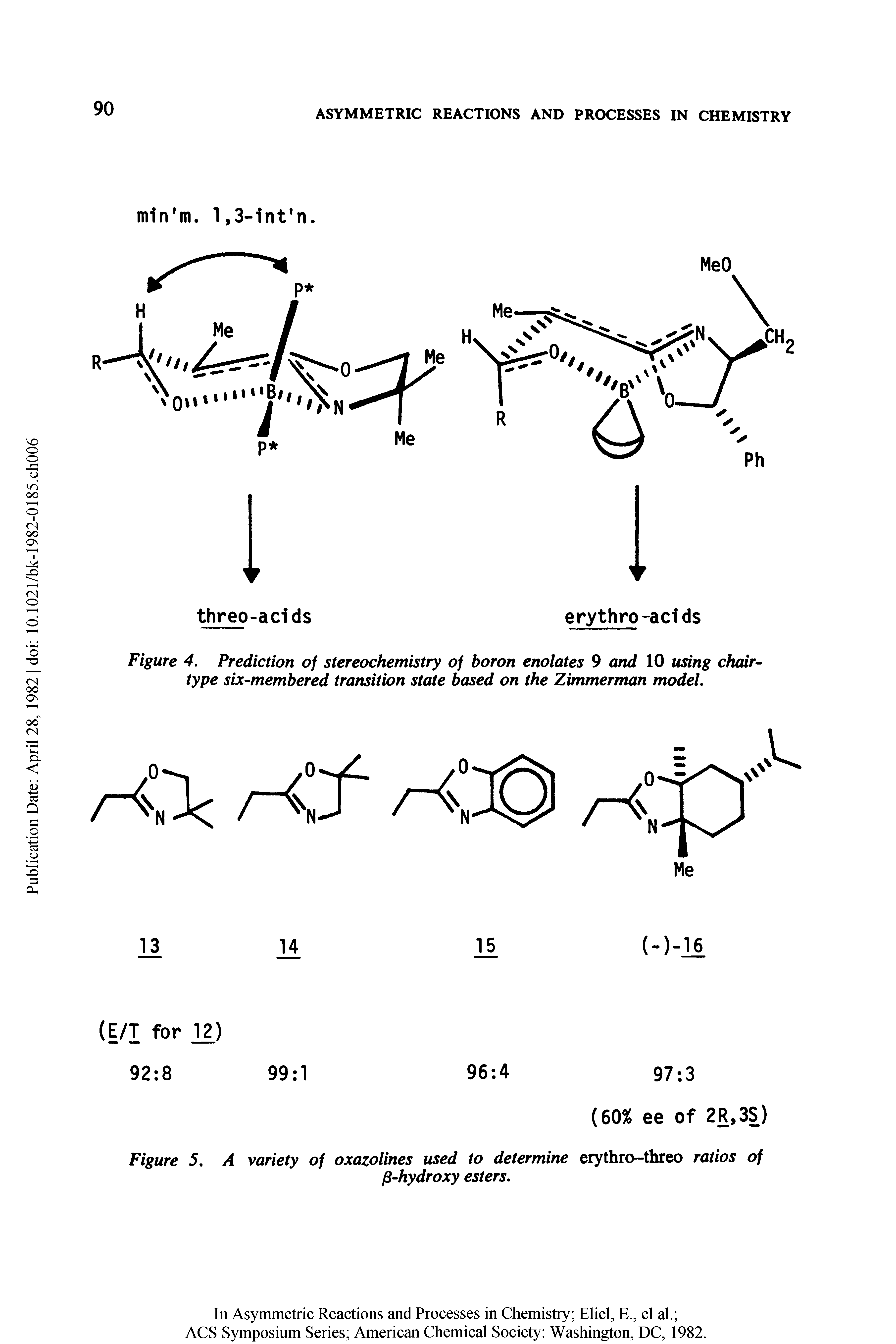 Figure 4. Prediction of stereochemistry of boron enolates 9 and 10 using chair-type six-membered transition state based on the Zimmerman model.