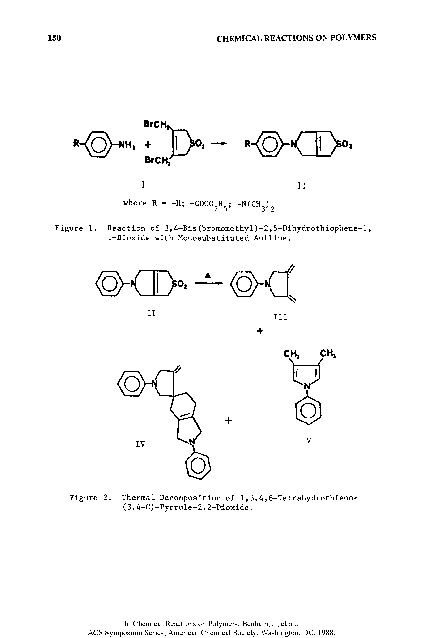 Figure 1. Reaction of 3,4-Bis(bromomethyl)-2,5-Dihydrothiophene-l, i-Dioxide with Monosubstituted Aniline.