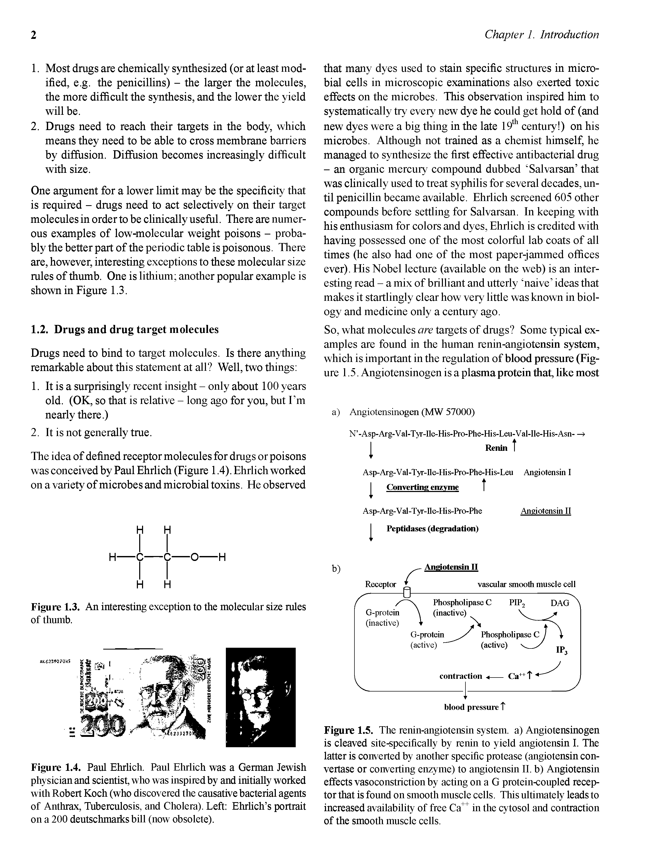 Figure 1.4. Paul Ehrlich. Paul Ehrlich was a German Jewish physician and scientist, who was inspired by and initially worked with Robert Koch (who discovered the causative bacterial agents of Anthrax, Tuberculosis, and Cholera). Left Ehrlich s portrait on a 200 deutschmarks bill (now obsolete).