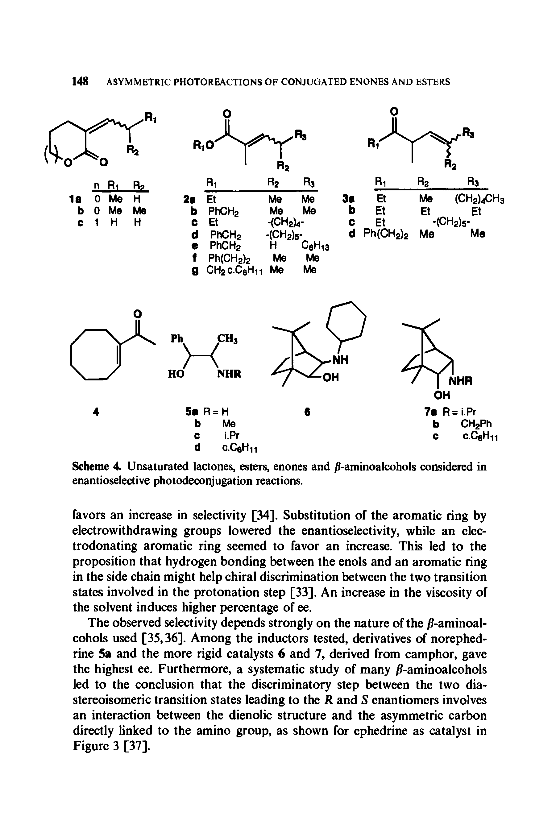 Scheme 4. Unsaturated lactones, esters, enones and -aminoalcohols considered in enantioselective photodeconjugation reactions.