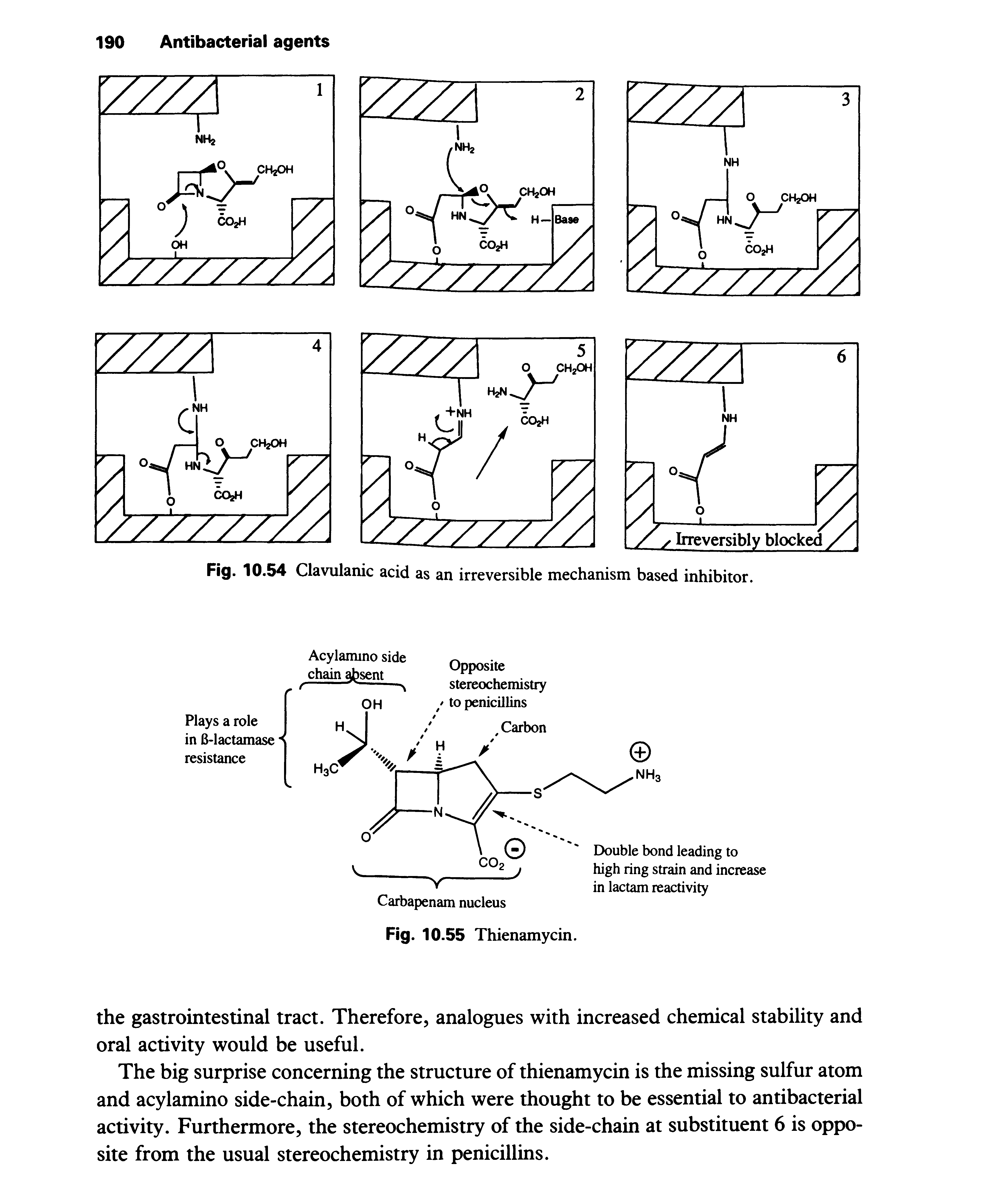 Fig. 10.54 Clavulanic acid as an irreversible mechanism based inhibitor.