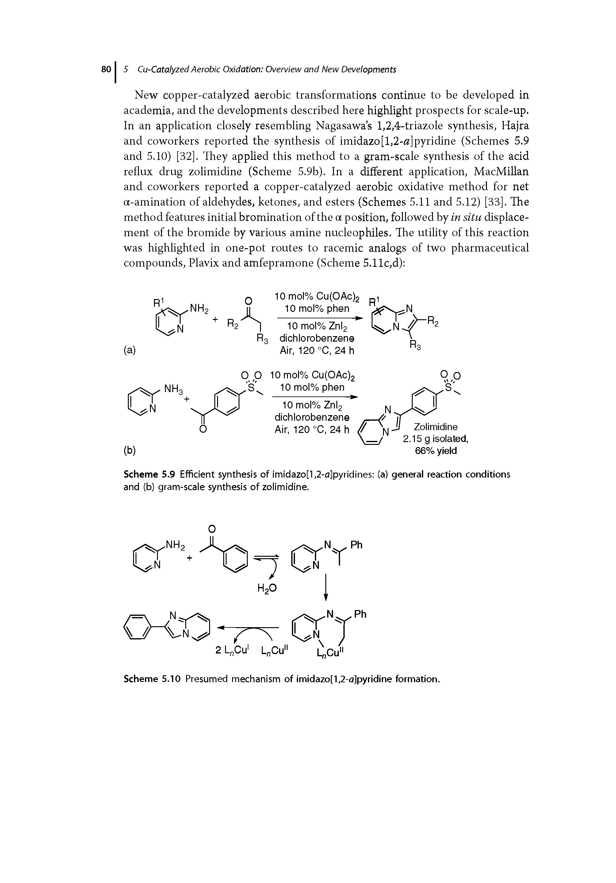 Scheme 5.10 Presumed mechanism of imidazo[1,2-a]pyridine formation.