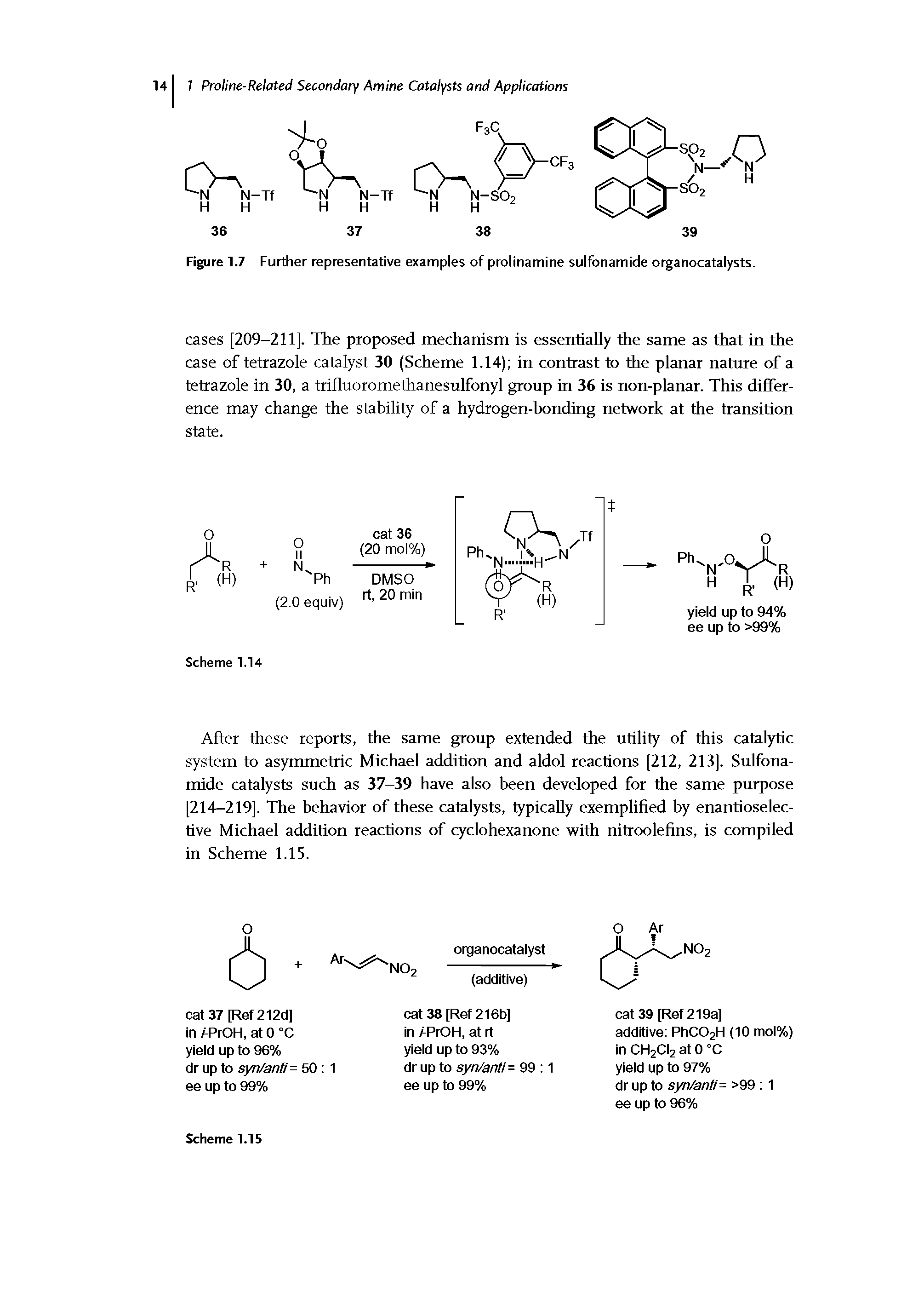 Figure 1.7 Further representative examples of prolinamine sulfonamide organocatalysts.