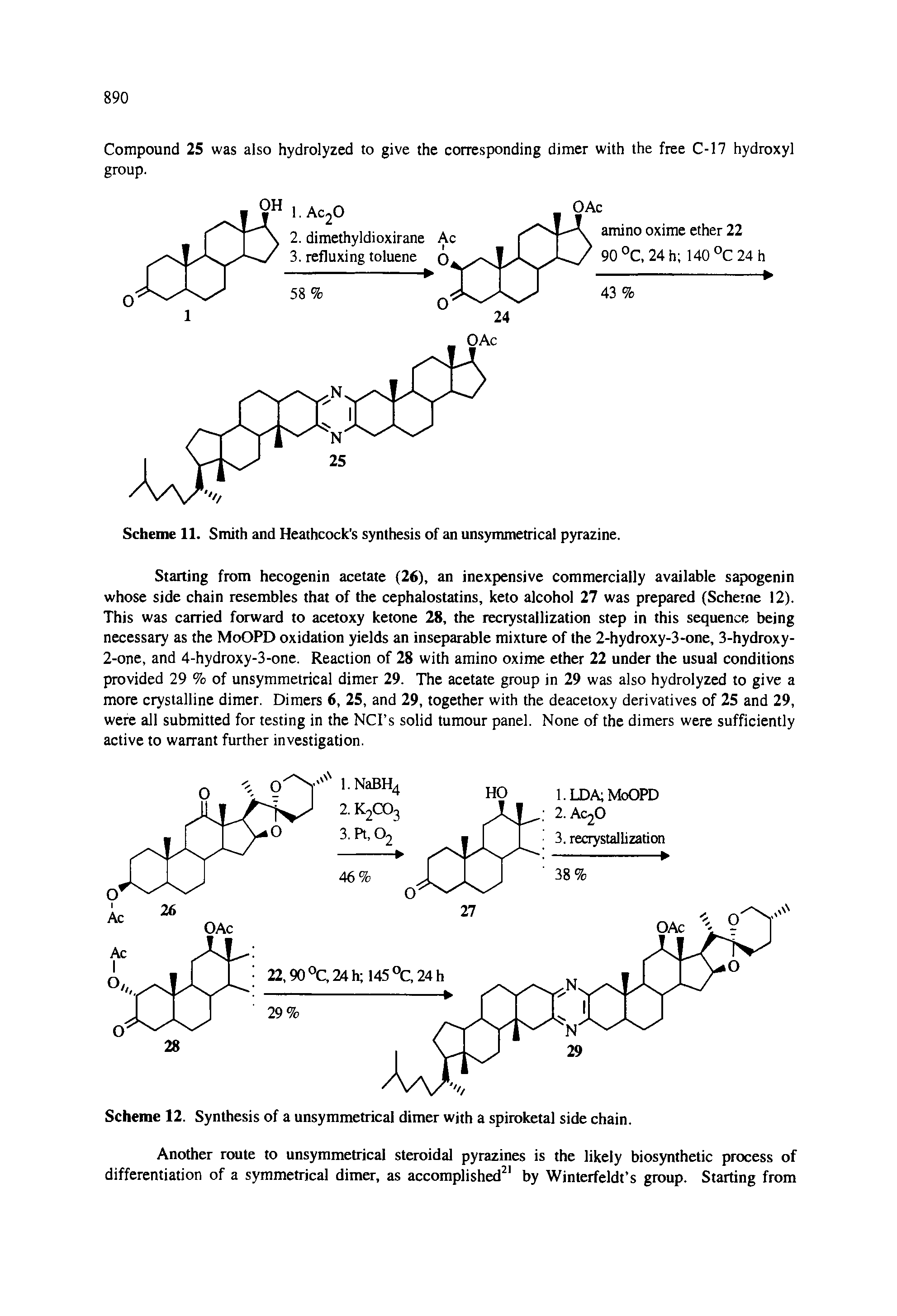 Scheme 11. Smith and Heathcock s synthesis of an unsymmetrical pyrazine.