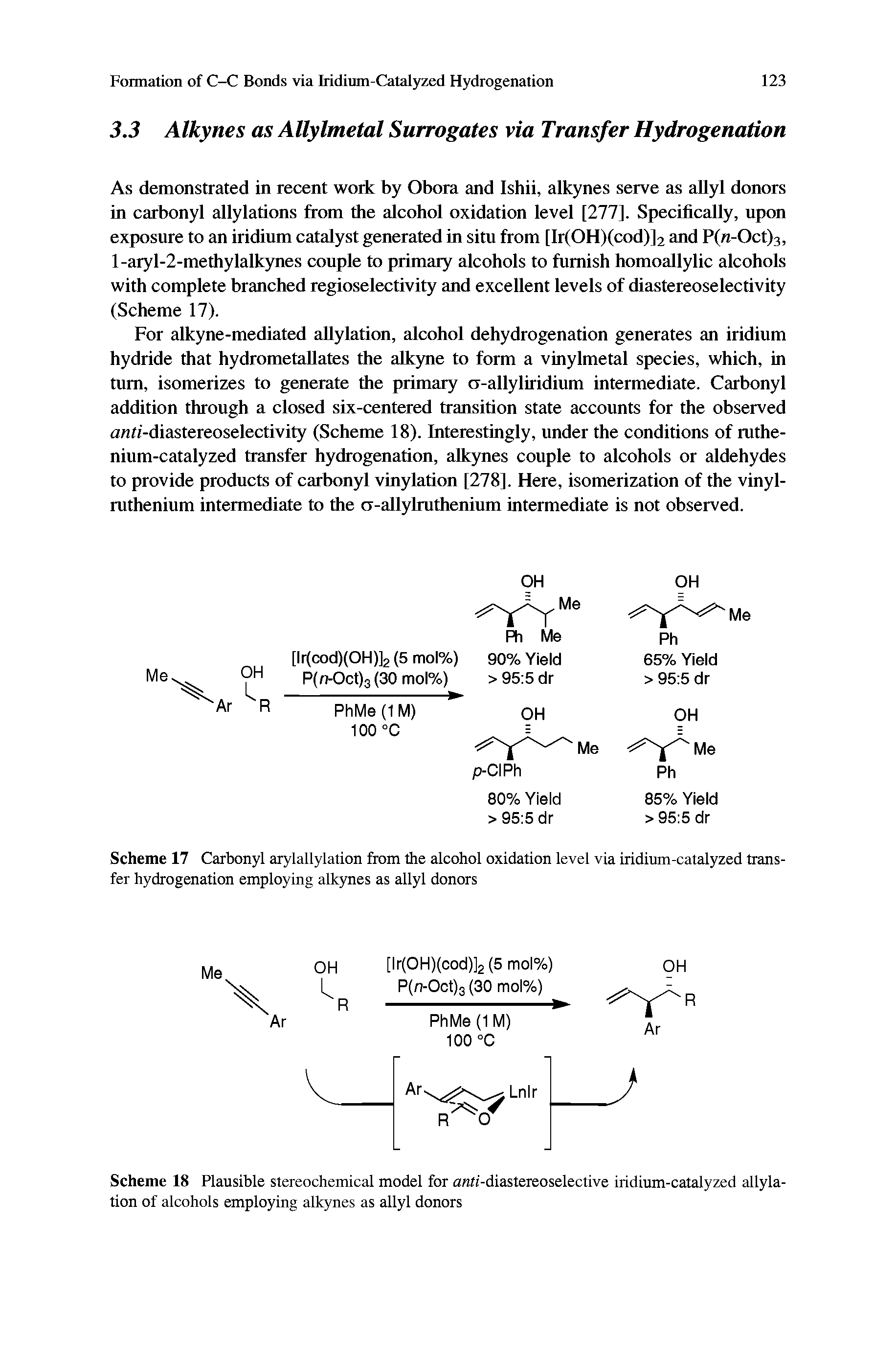 Scheme 17 Carbonyl arylallylation from the alcohol oxidation level via iridium-catalyzed transfer hydrogenation employing alkynes as allyl donors...