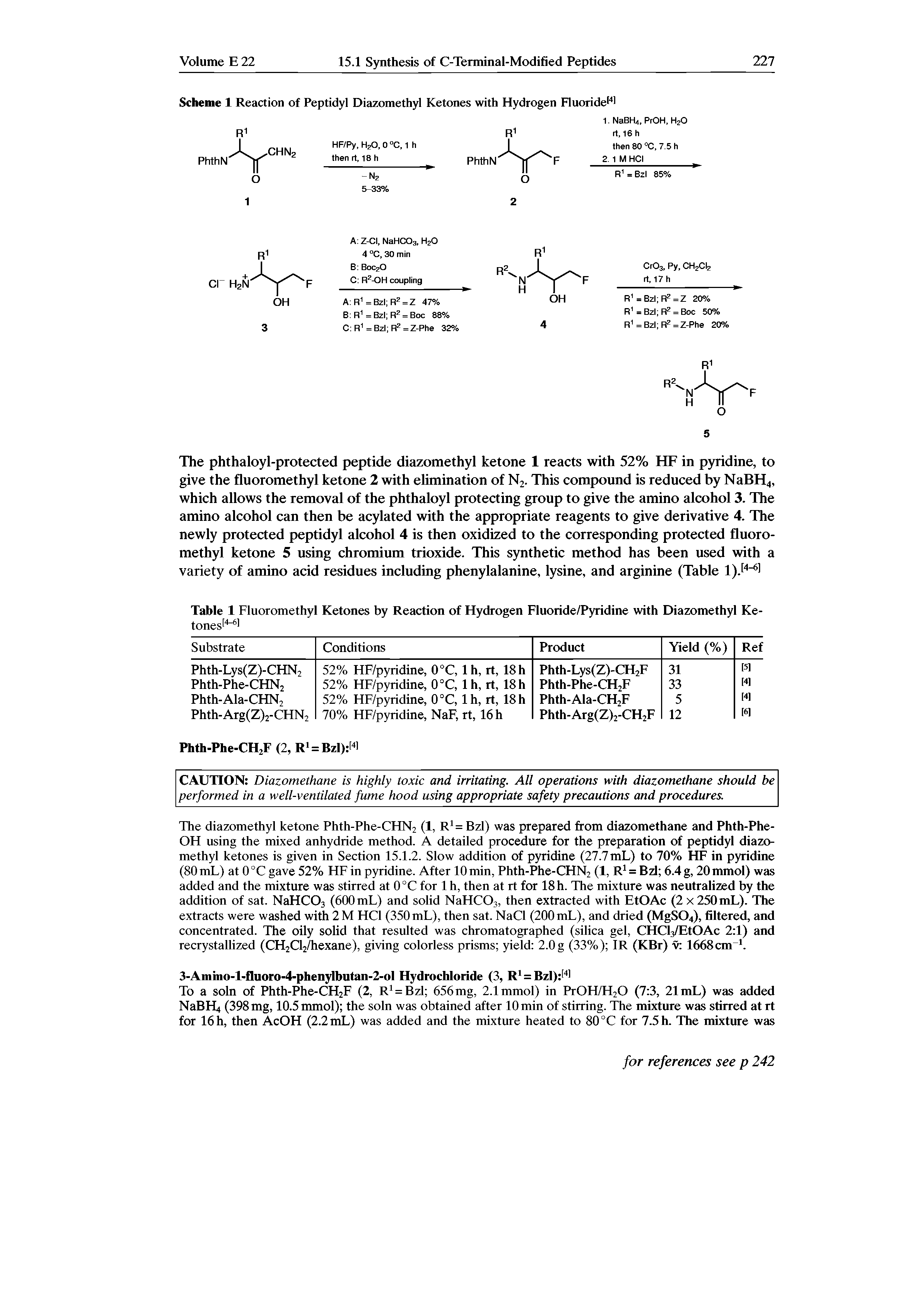 Table 1 Fluoromethyl Ketones by Reaction of Hydrogen Fluoride/Pyridine with Diazomethyl Ketones1 44 1...