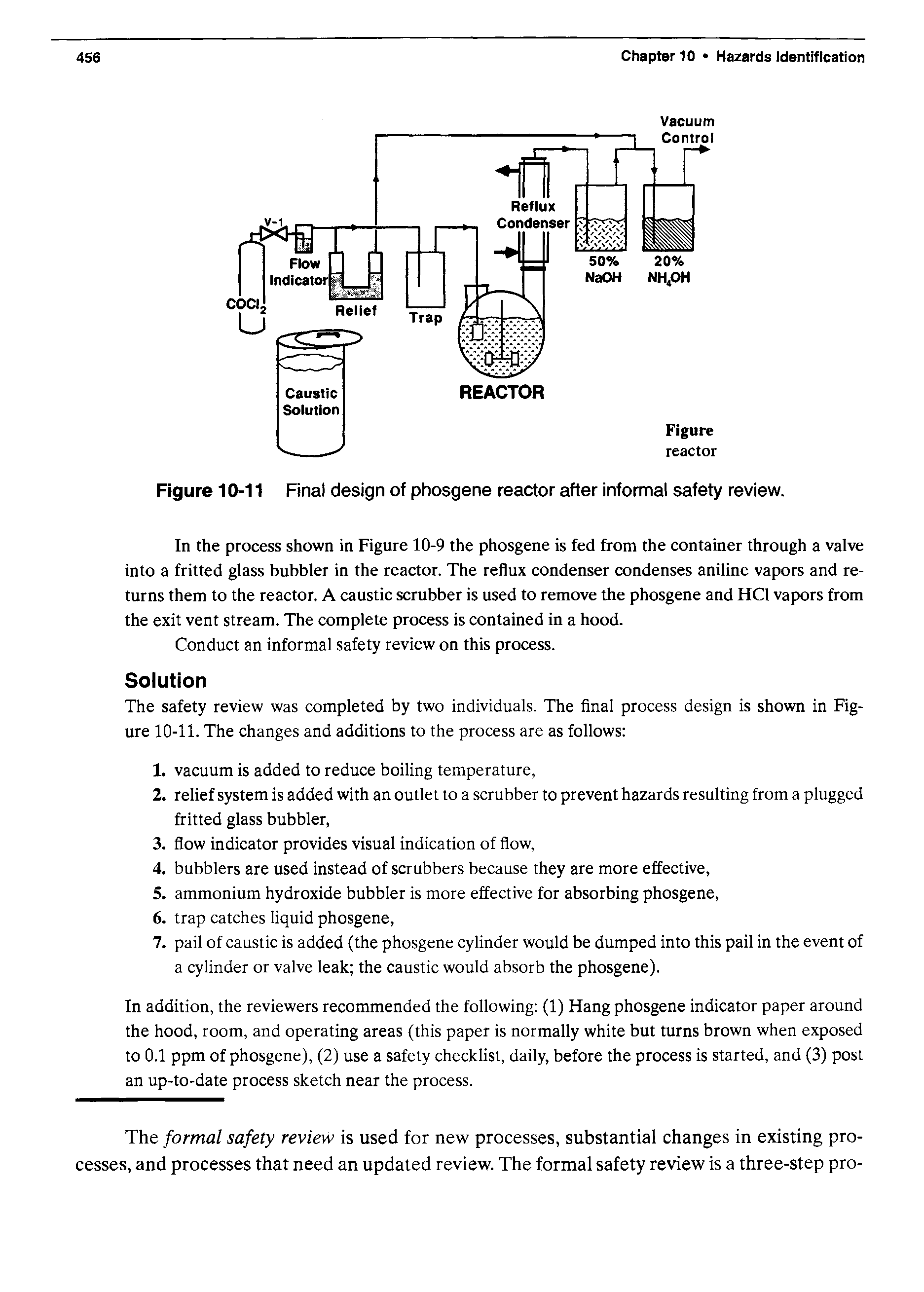 Figure 10-11 Final design of phosgene reactor after informal safety review.