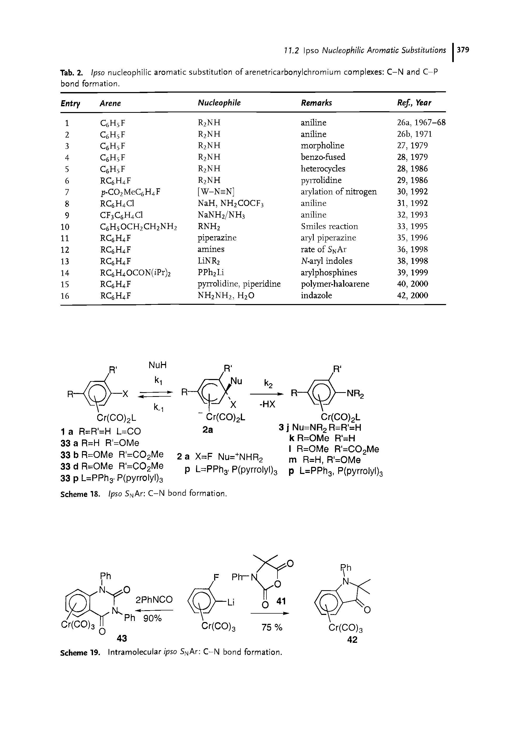 Scheme 19. Intramolecular ipso SNAr C-N bond formation.