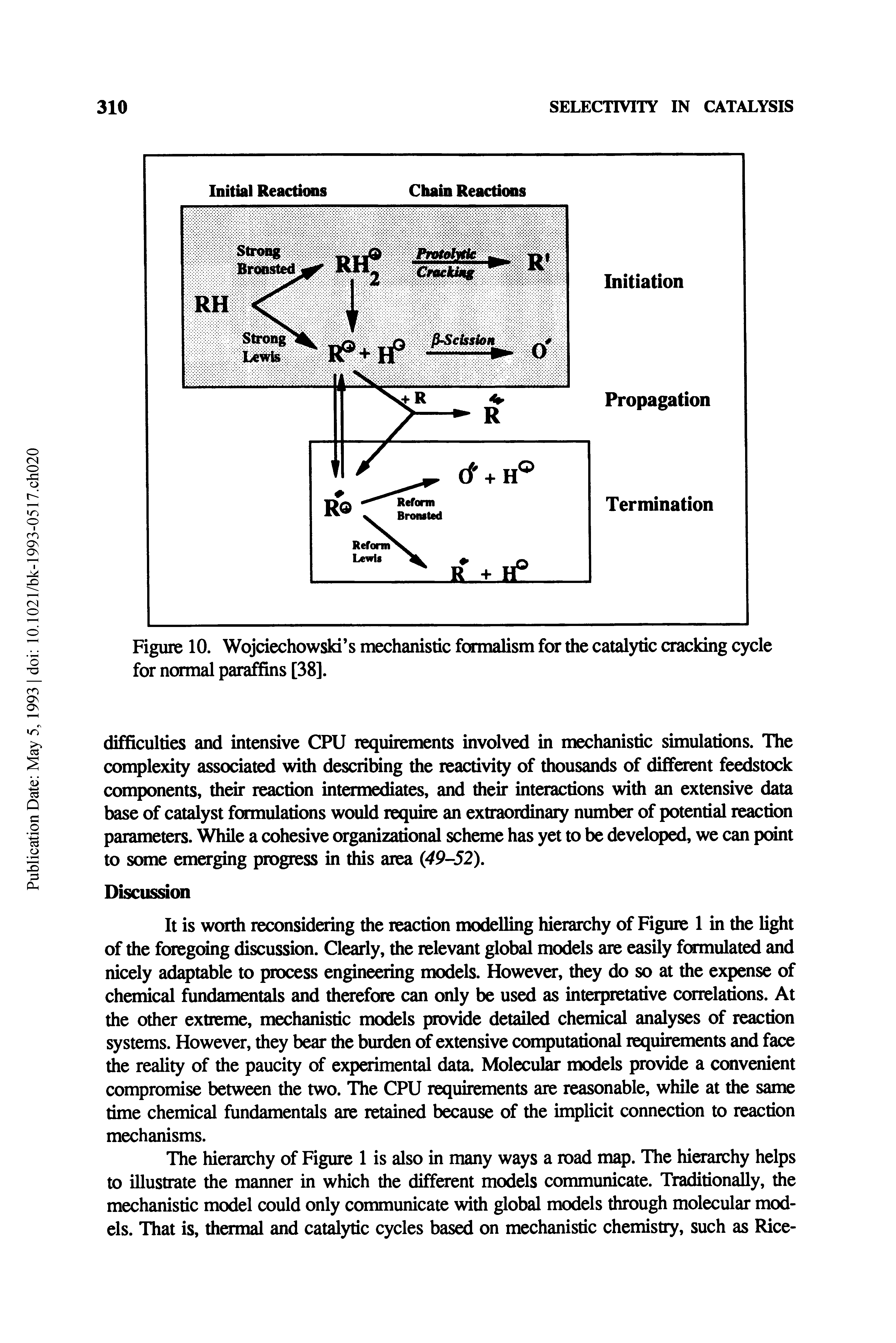 Figure 10. Wojciechowski s mechanistic formalism for the catalytic cracking cycle for normal paraffins [38].