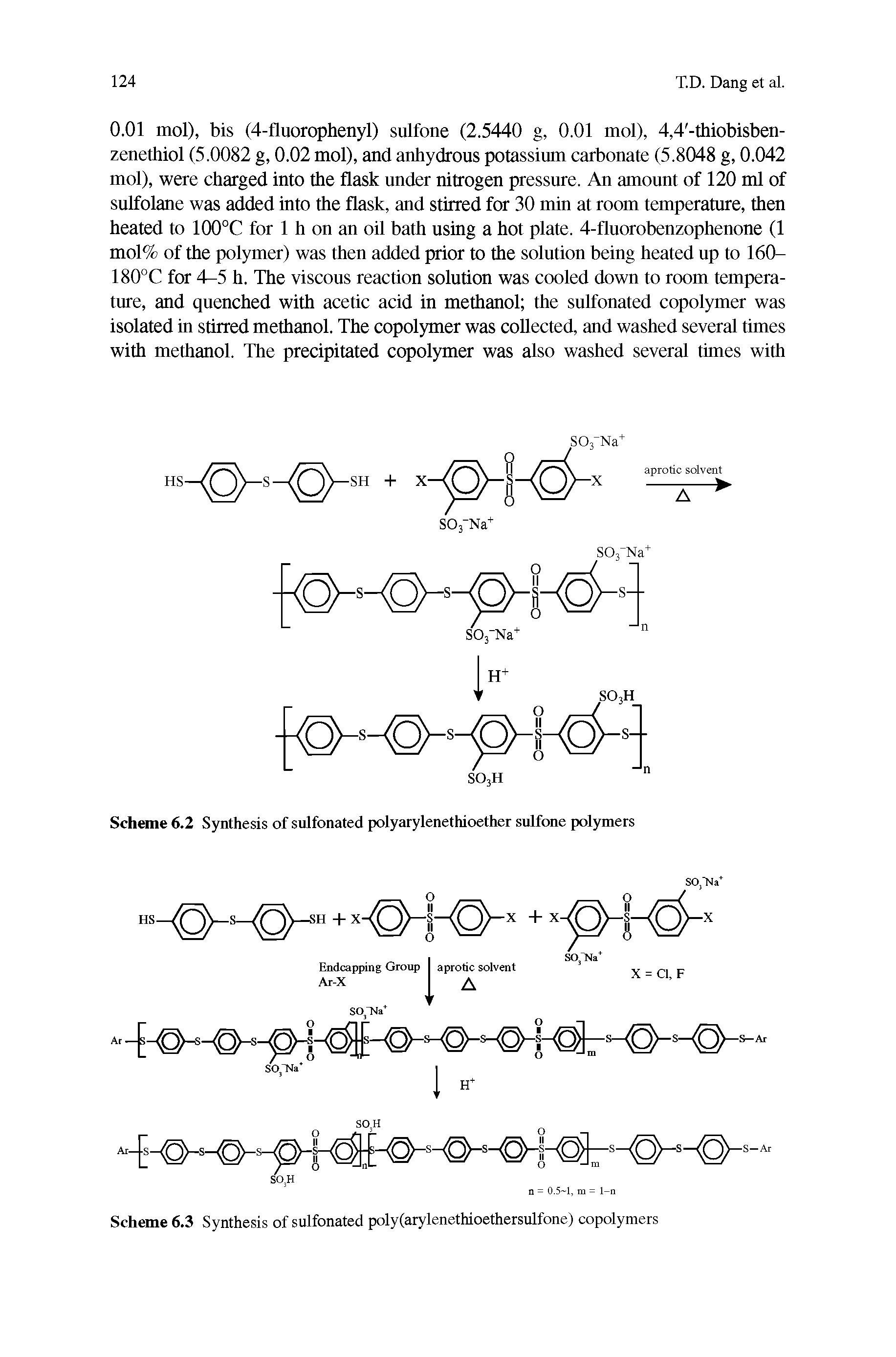 Scheme 6.3 Synthesis of sulfonated poly(arylenethioethersulfone) copolymers...