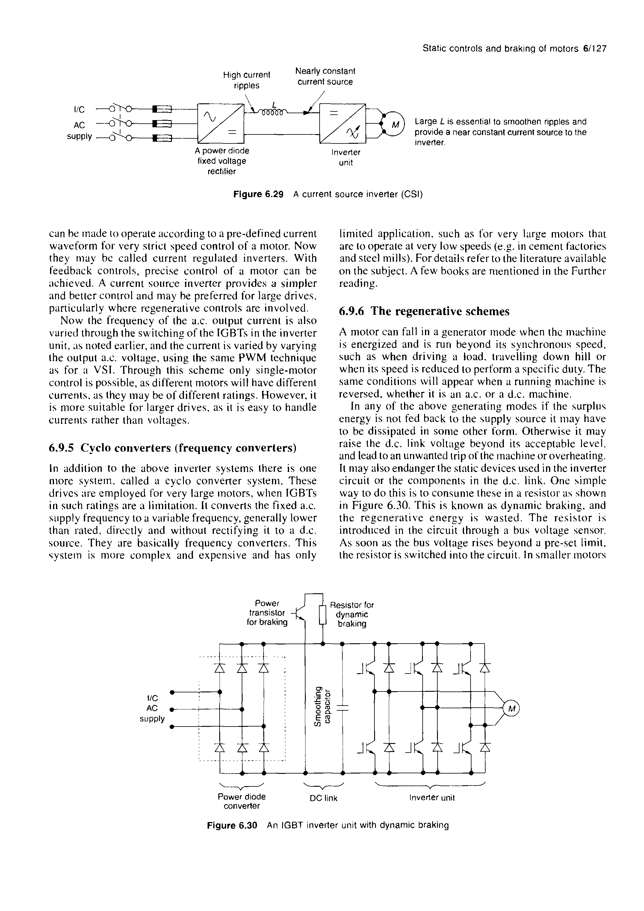 Figure 6.30 An IGBT inverter unit with dynamic braking...