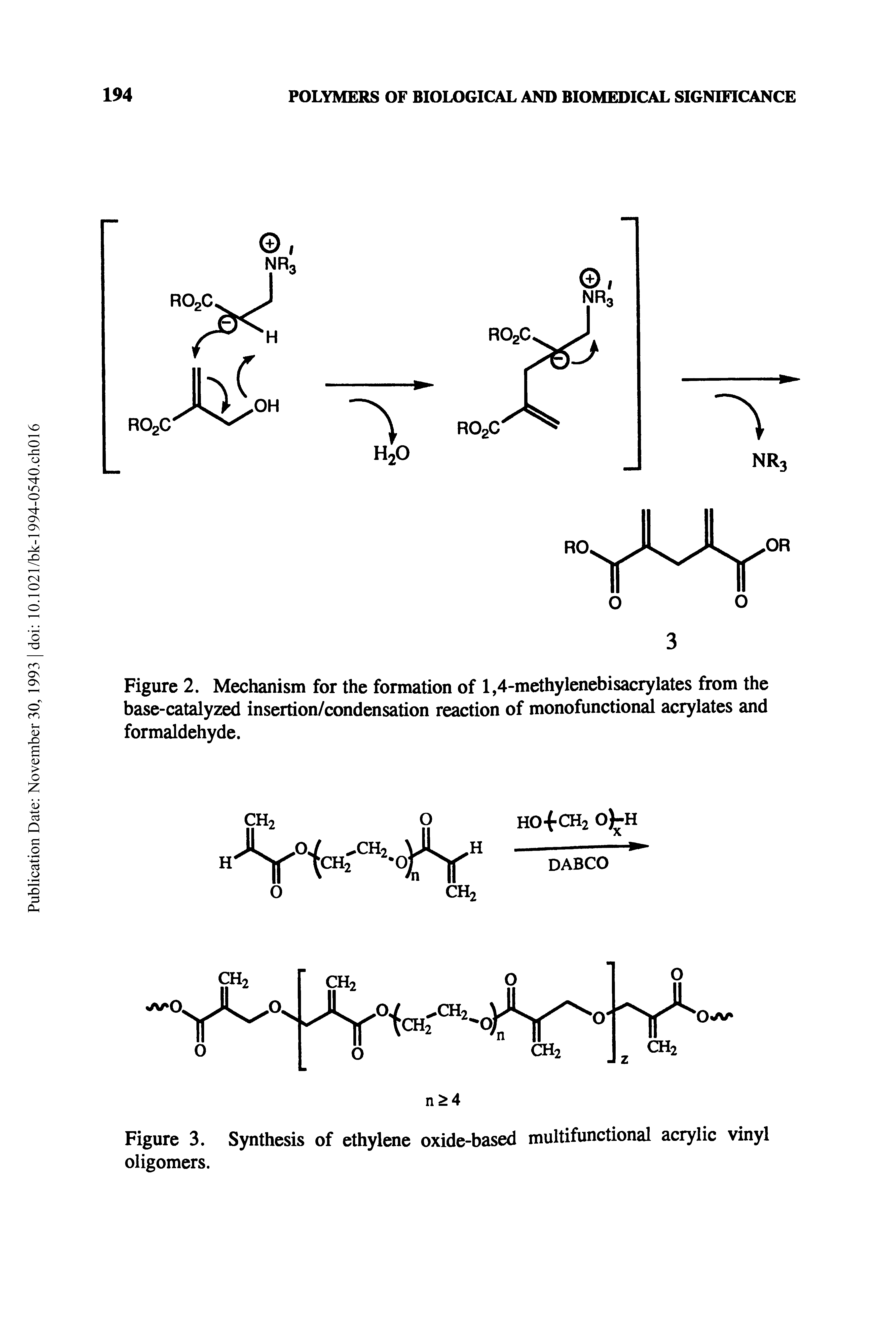 Figure 3. Synthesis of ethylene oxide-based multifunctional acrylic vinyl oligomers.