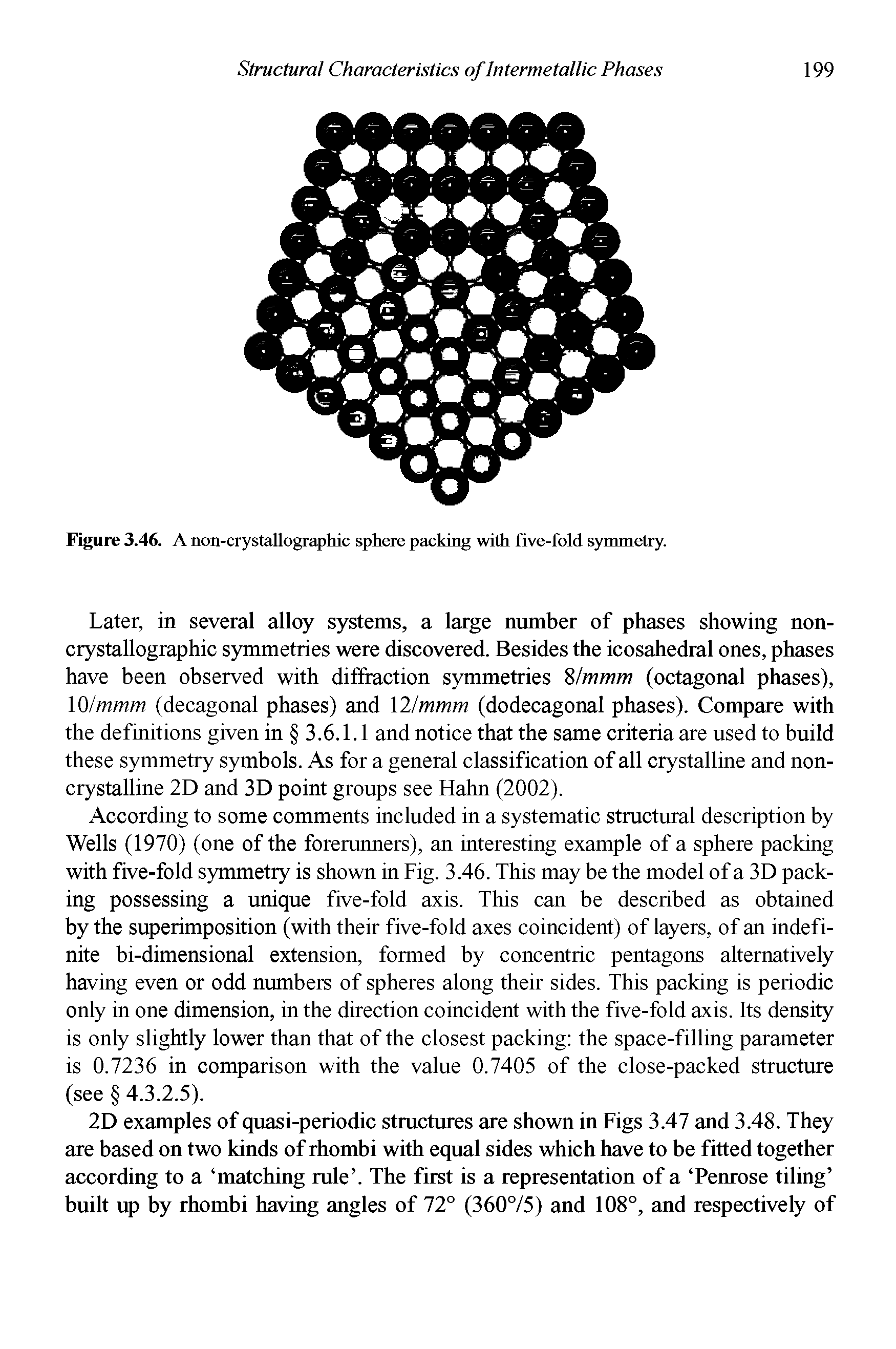 Figure 3.46. A non-crystallographic sphere packing with five-fold symmetry.