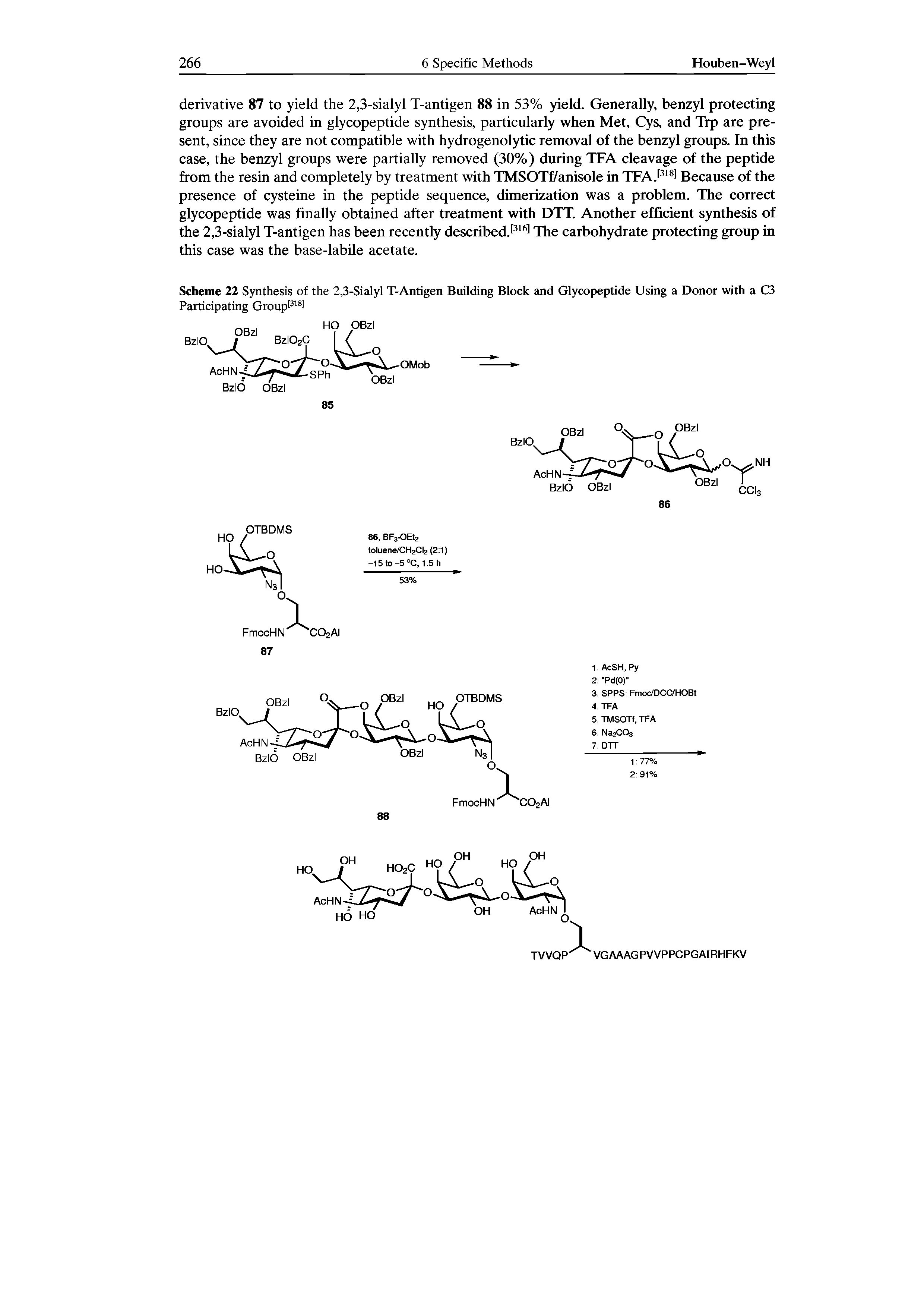 Scheme 22 Synthesis of the 2,3-Sialyl T-Antigen Building Block and Glycopeptide Using a Donor with a C3 Participating Group 3181...