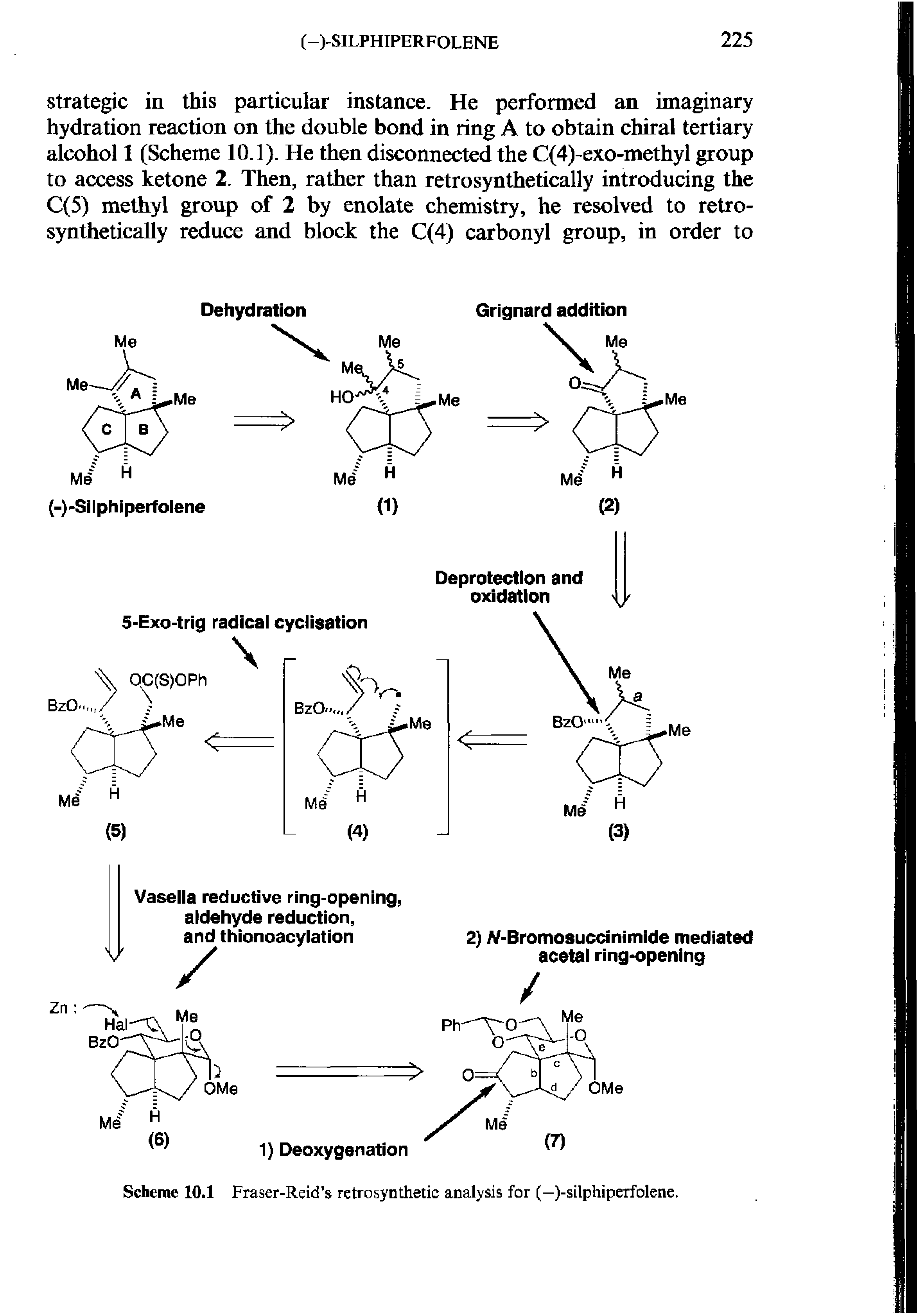 Scheme 10.1 Fraser-Reid s retrosynthetic analysis for (—)-silphiperfolene.