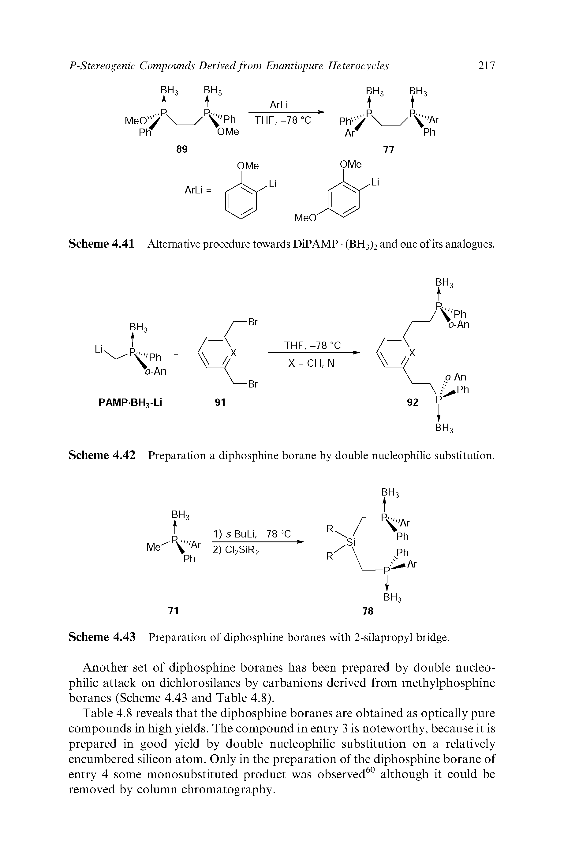 Scheme 4.42 Preparation a diphosphine borane by double nucleophilic substitution.