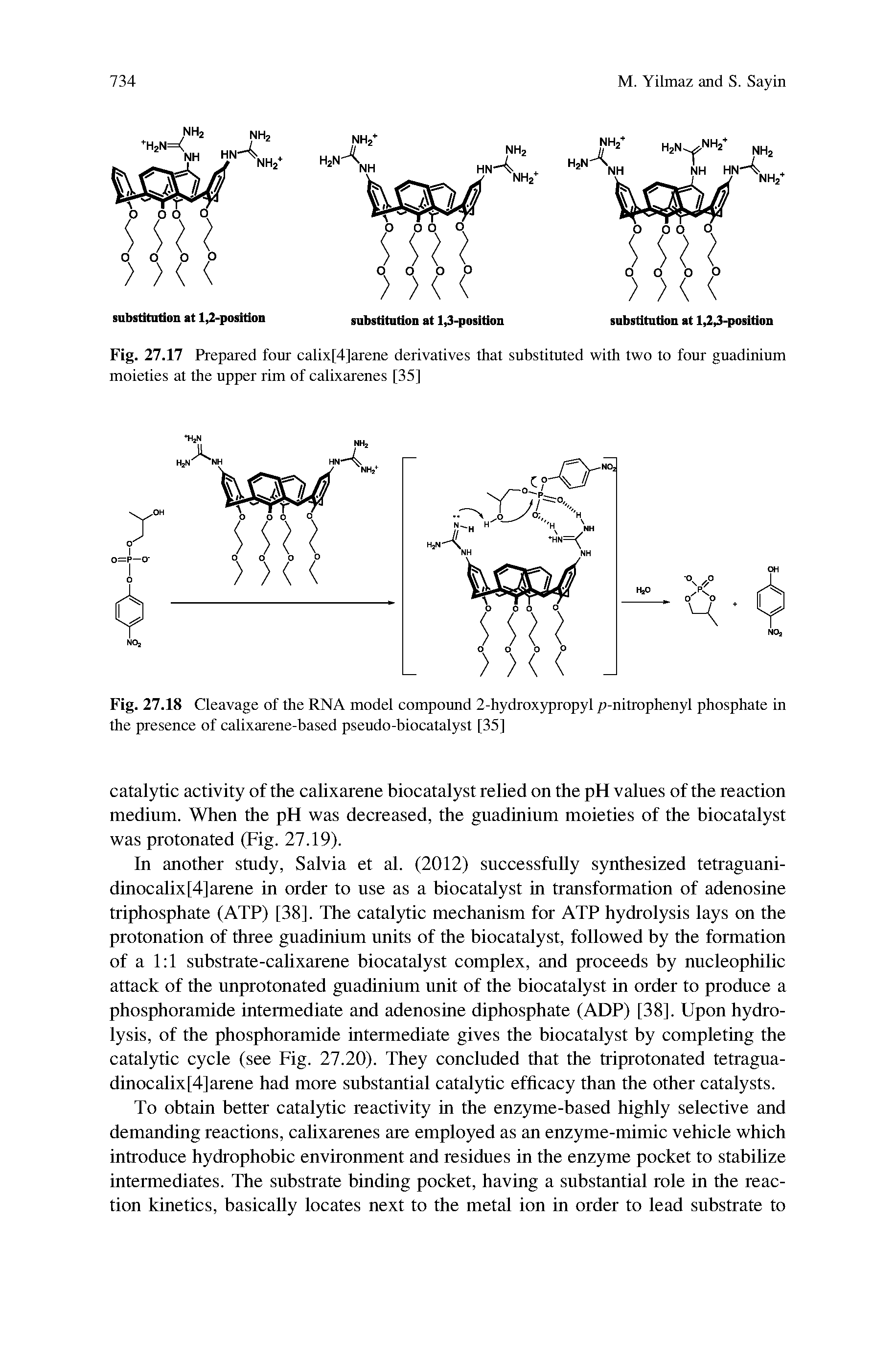 Fig. 27.17 Prepared four calix[4]arene derivatives that substituted with two to four guadinium moieties at the upper rim of calixarenes [35]...