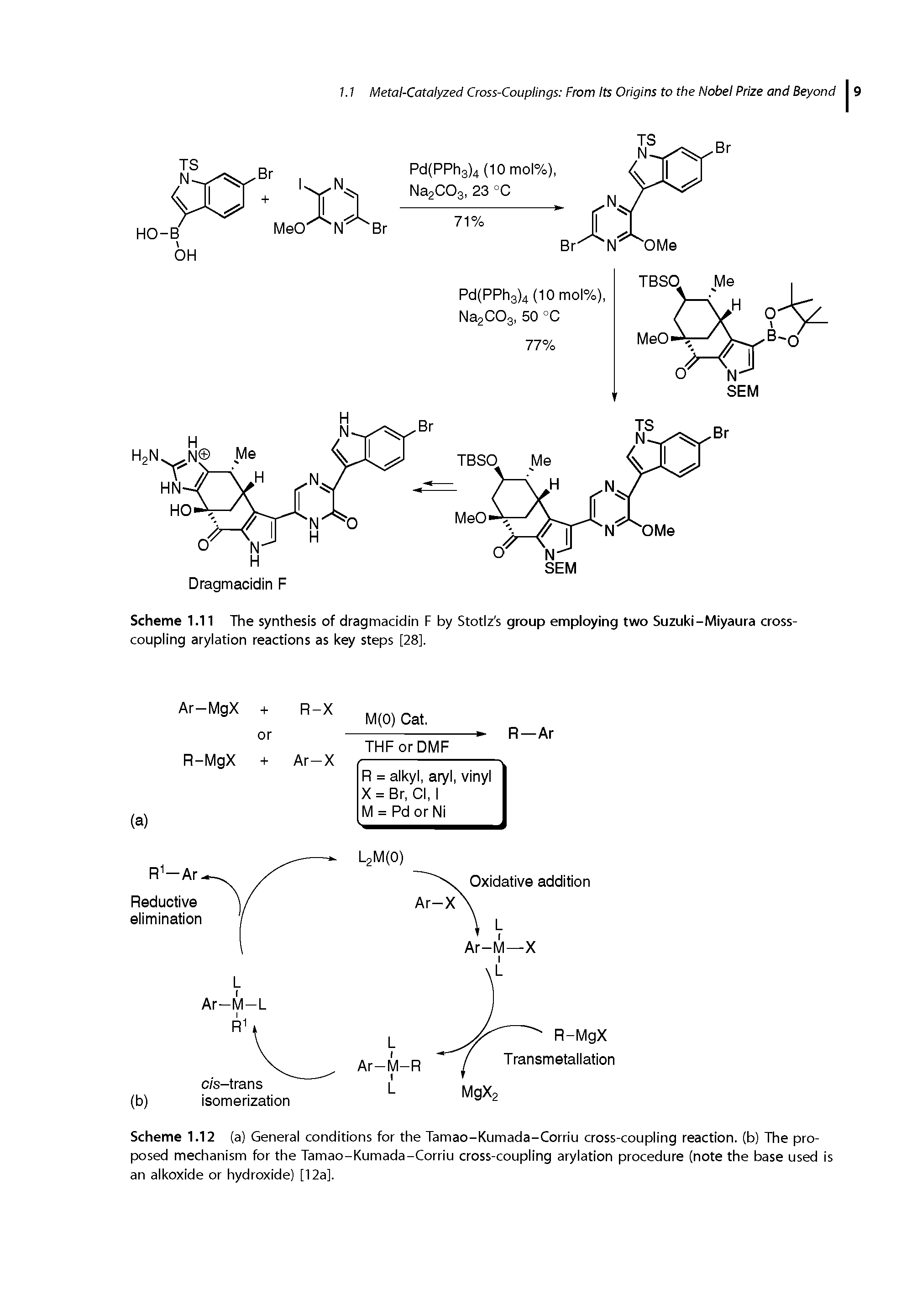 Scheme 1.11 The synthesis of dragmacidin F by Stotiz s group employing two Suzuki-Miyaura crosscoupling arylation reactions as key steps [28].