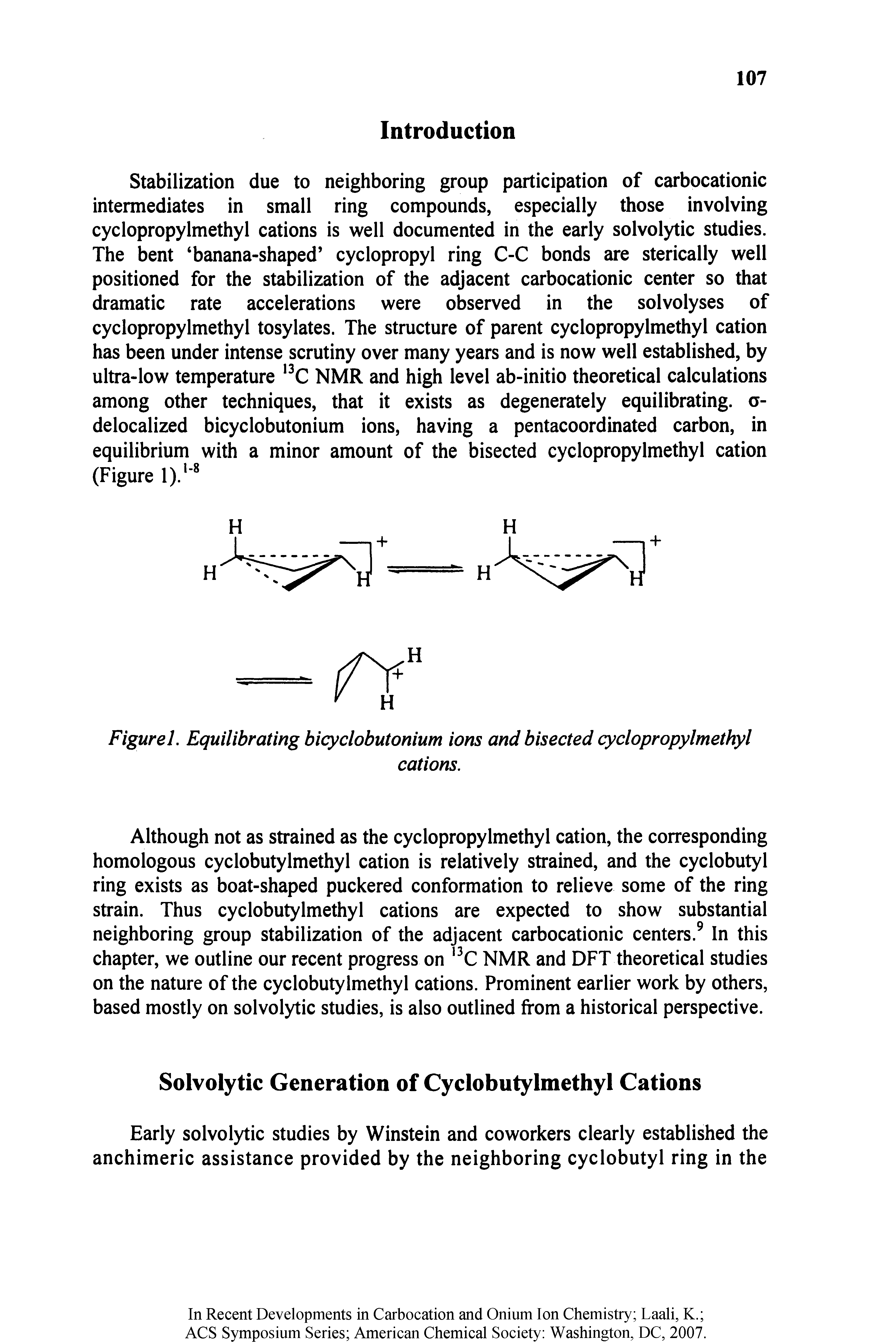Figurel. Equilibrating bicyclobutonium ions and bisected cyclopropylmethyl...