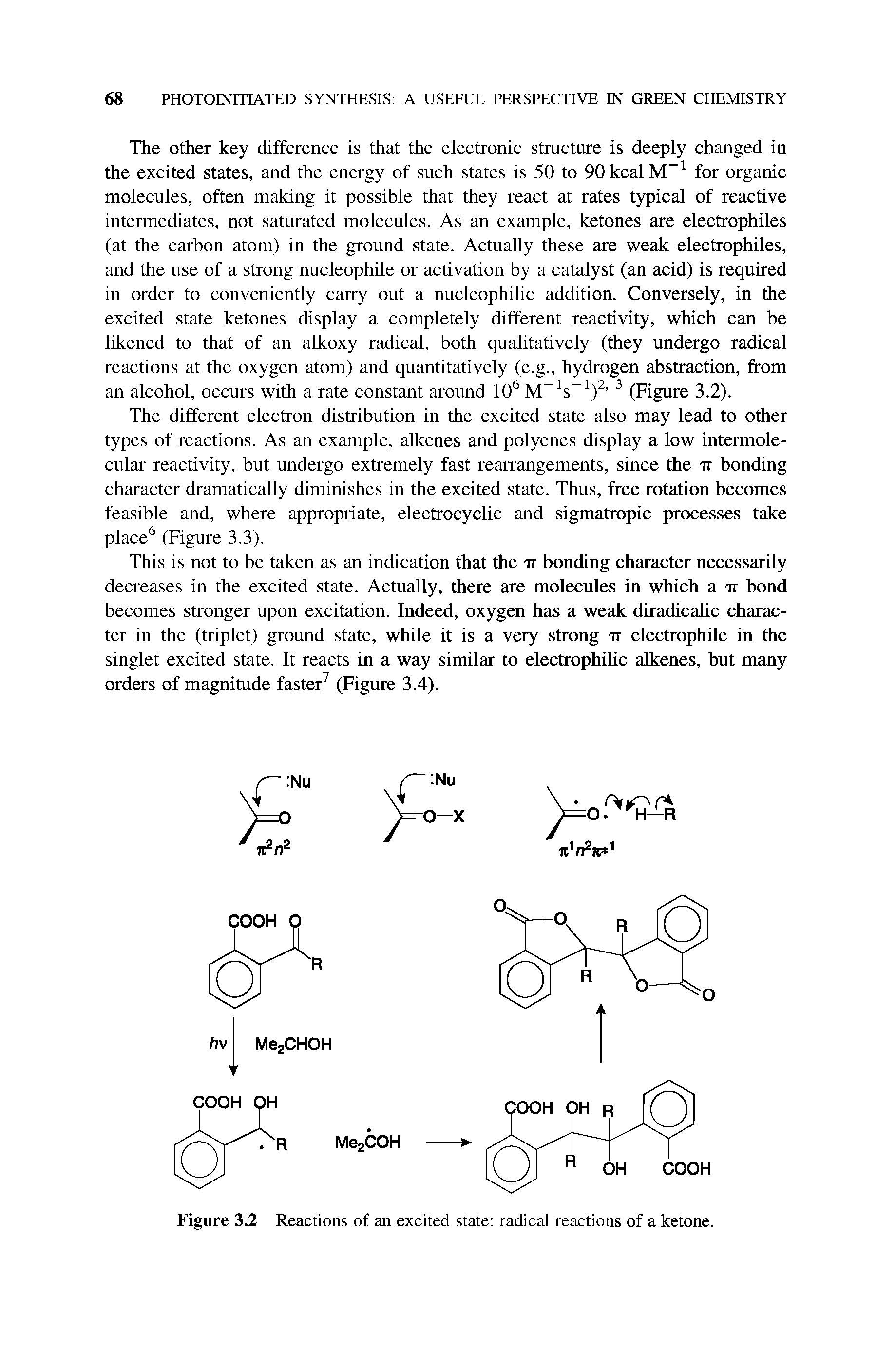 Figure 3.2 Reactions of an excited state radical reactions of a ketone.