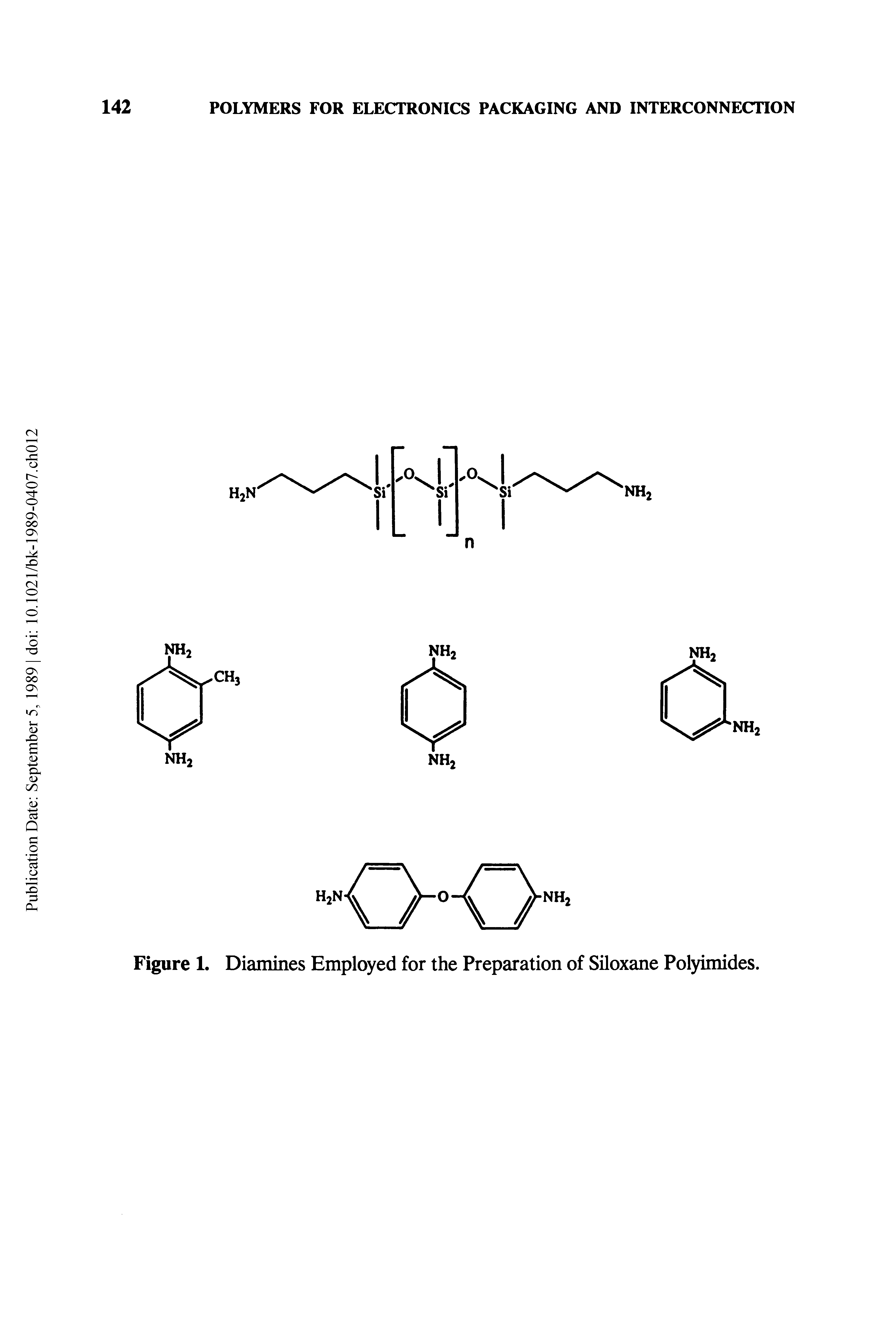 Figure 1. Diamines Employed for the Preparation of Siloxane Polyimides.