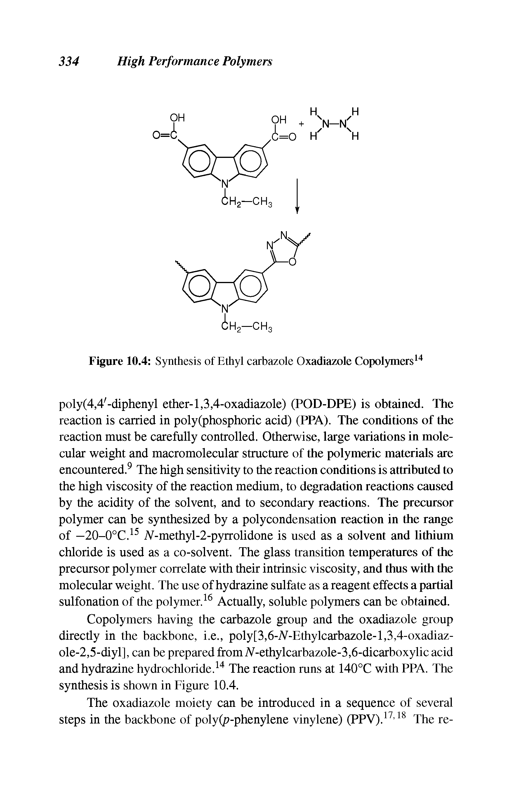 Figure 10.4 Synthesis of Ethyl carbazole Oxadiazole Copolymers...