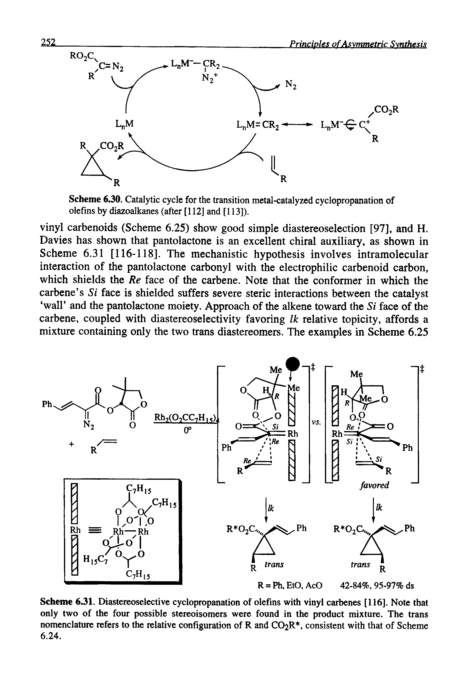 Scheme 6.30. Catalytic cycle for the transition metal-catalyzed cyclopropanation of olefins by diazoalkanes (after [112] and [113]).